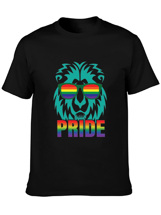 Pride Lion Graphic Tee - Rainbow LGBTQ+ Support