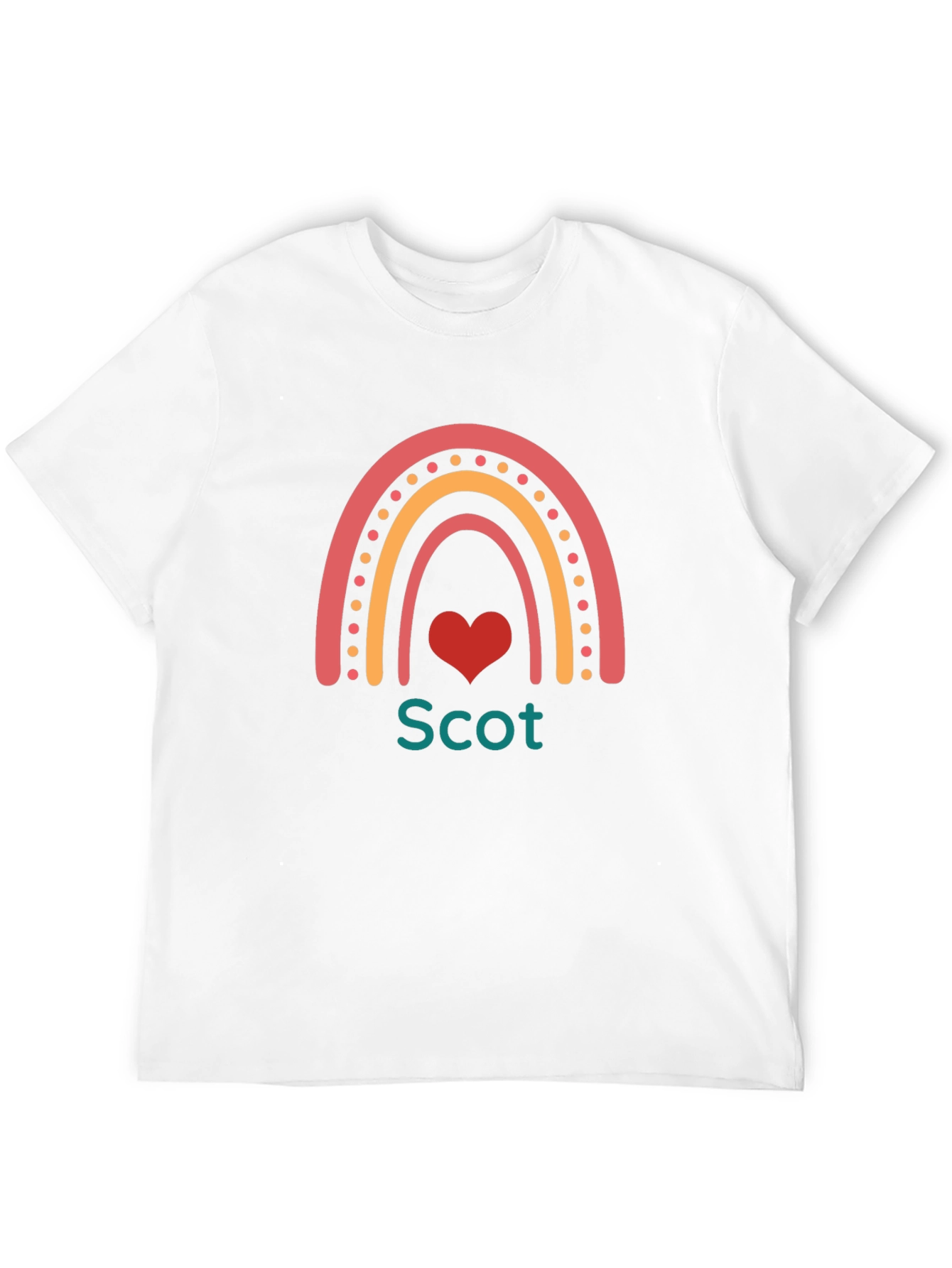 Scot Rainbow Heart Tee - Personalized Black T-Shirt