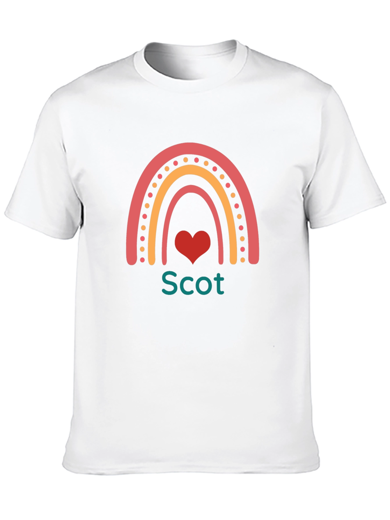 Scot Rainbow Heart Tee - Personalized Black T-Shirt