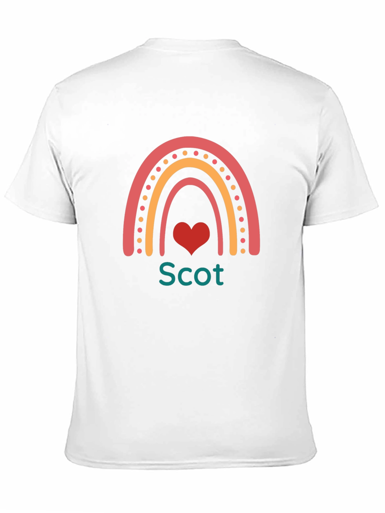 Scot Rainbow Heart Tee - Personalized Black T-Shirt