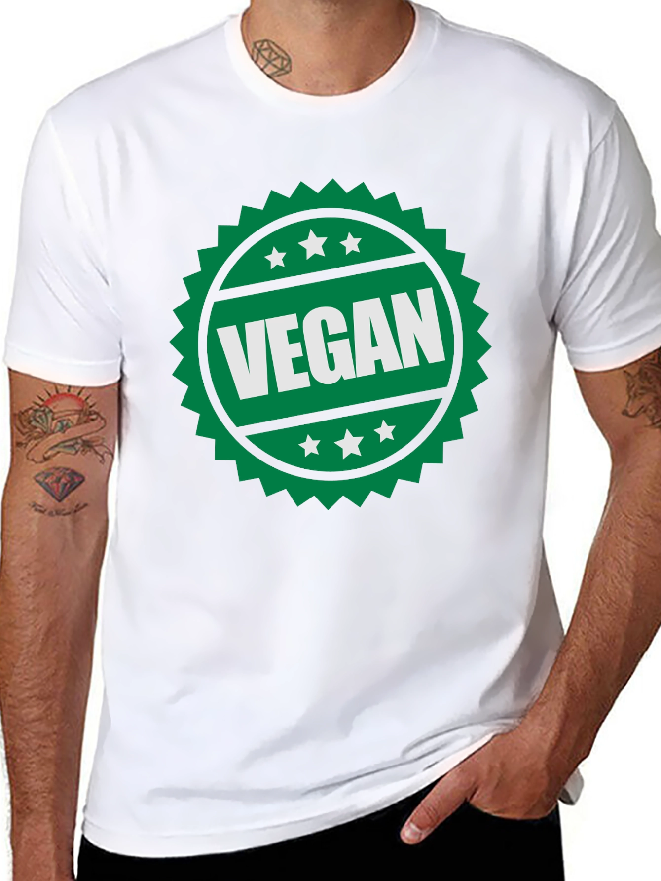 Vegan T-Shirt - Green Badge Design