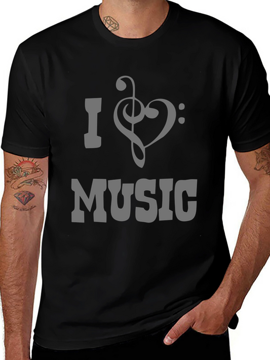 I Heart Music Graphic T-Shirt - Soft Cotton Crew Neck
