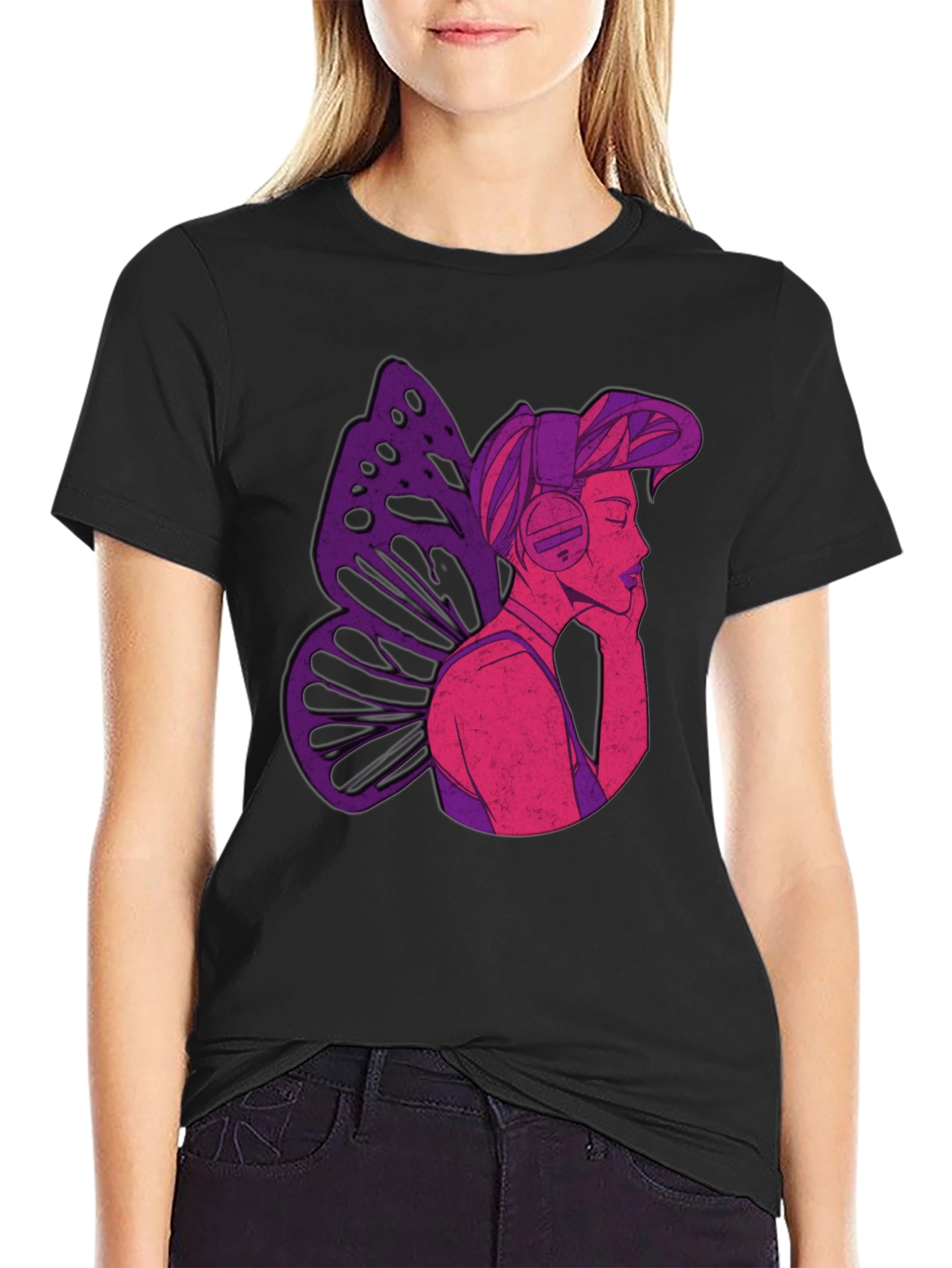 Butterfly Headphones Graphic Tee