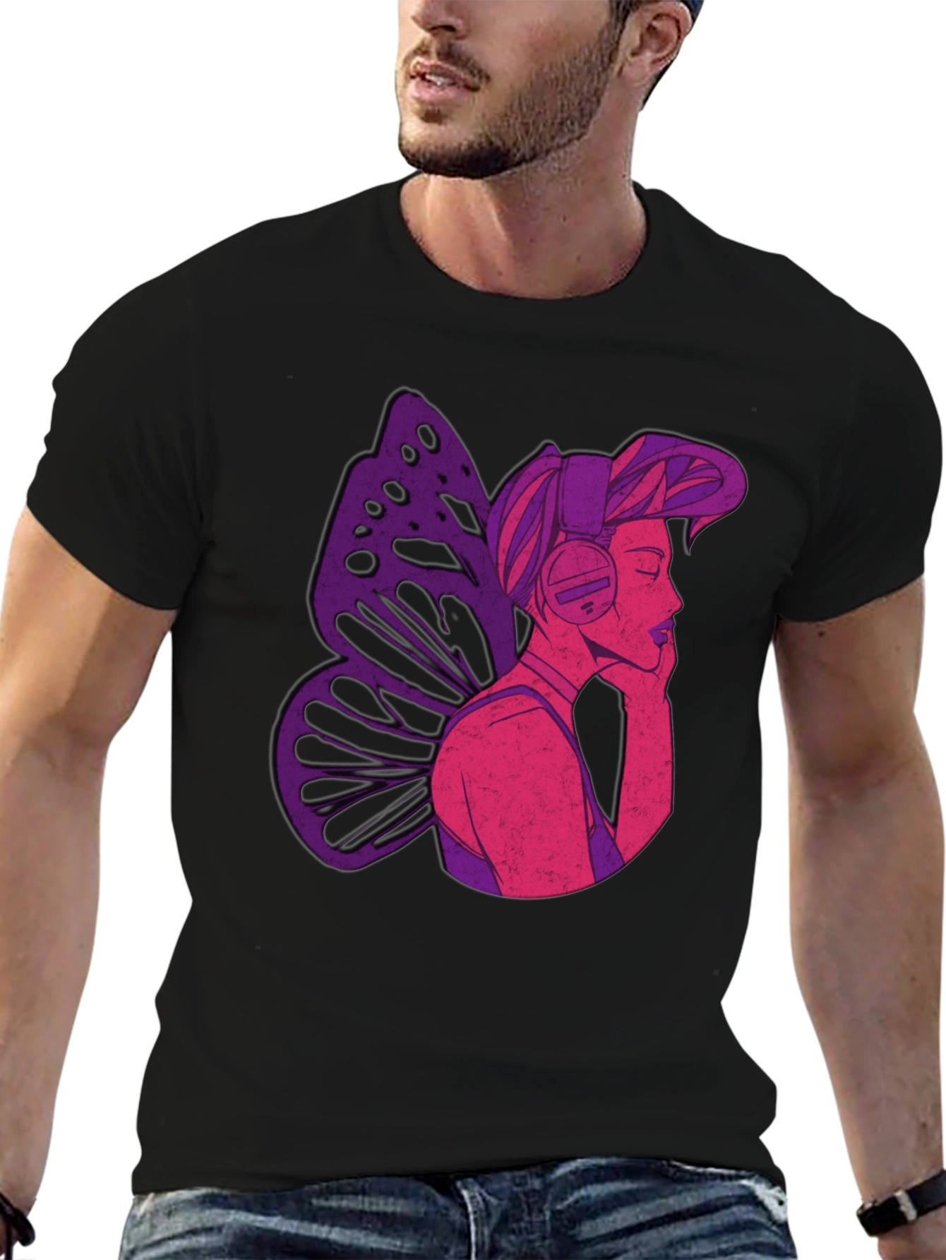 Butterfly Headphones Graphic Tee