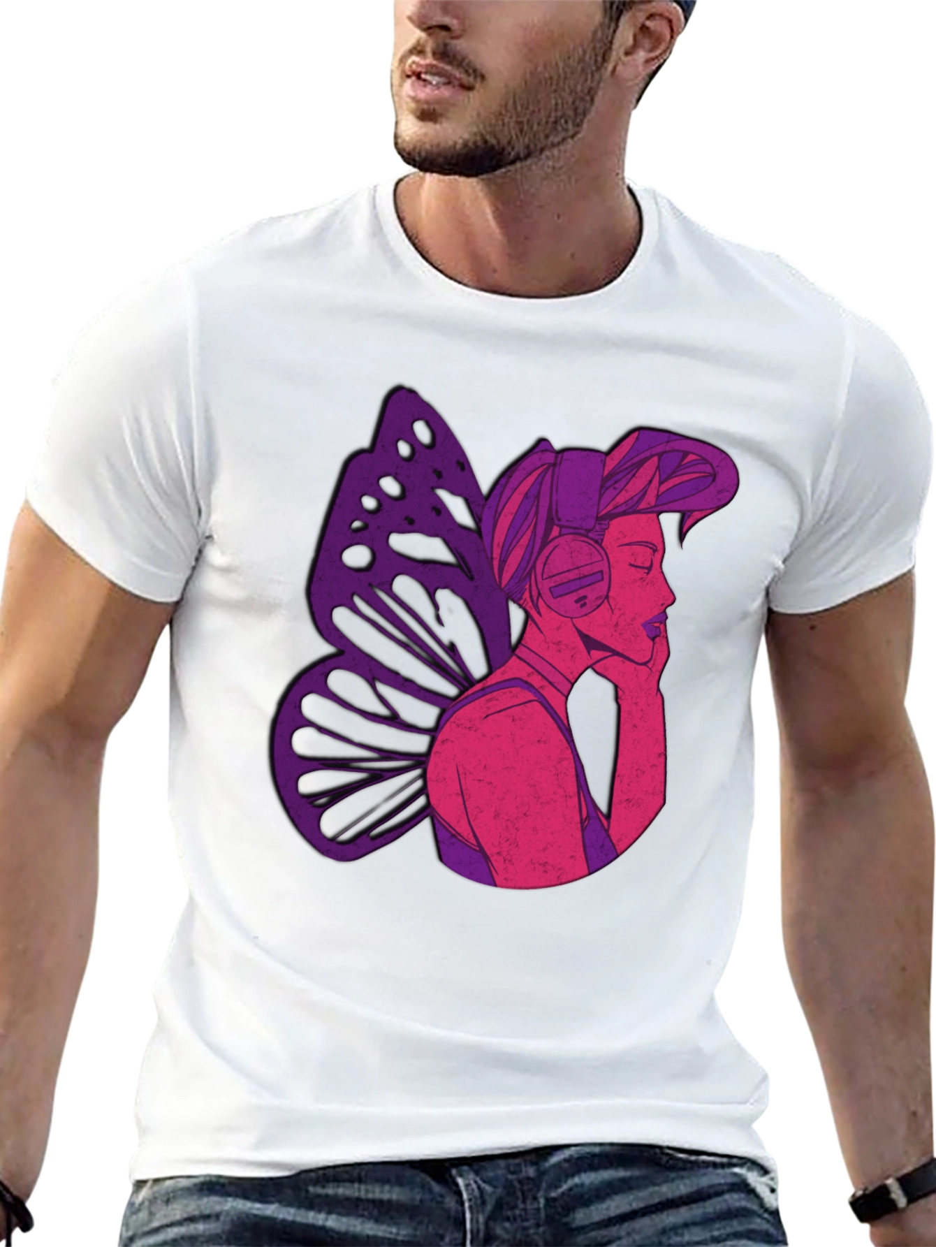 Butterfly Headphones Graphic Tee