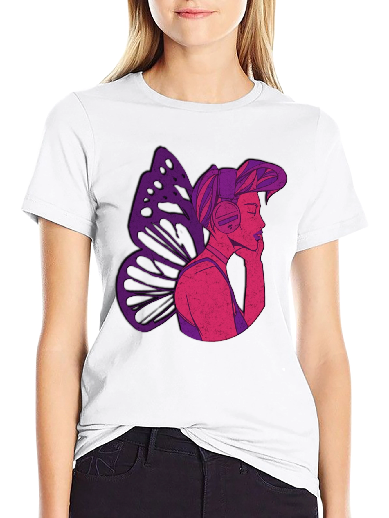 Butterfly Headphones Graphic Tee