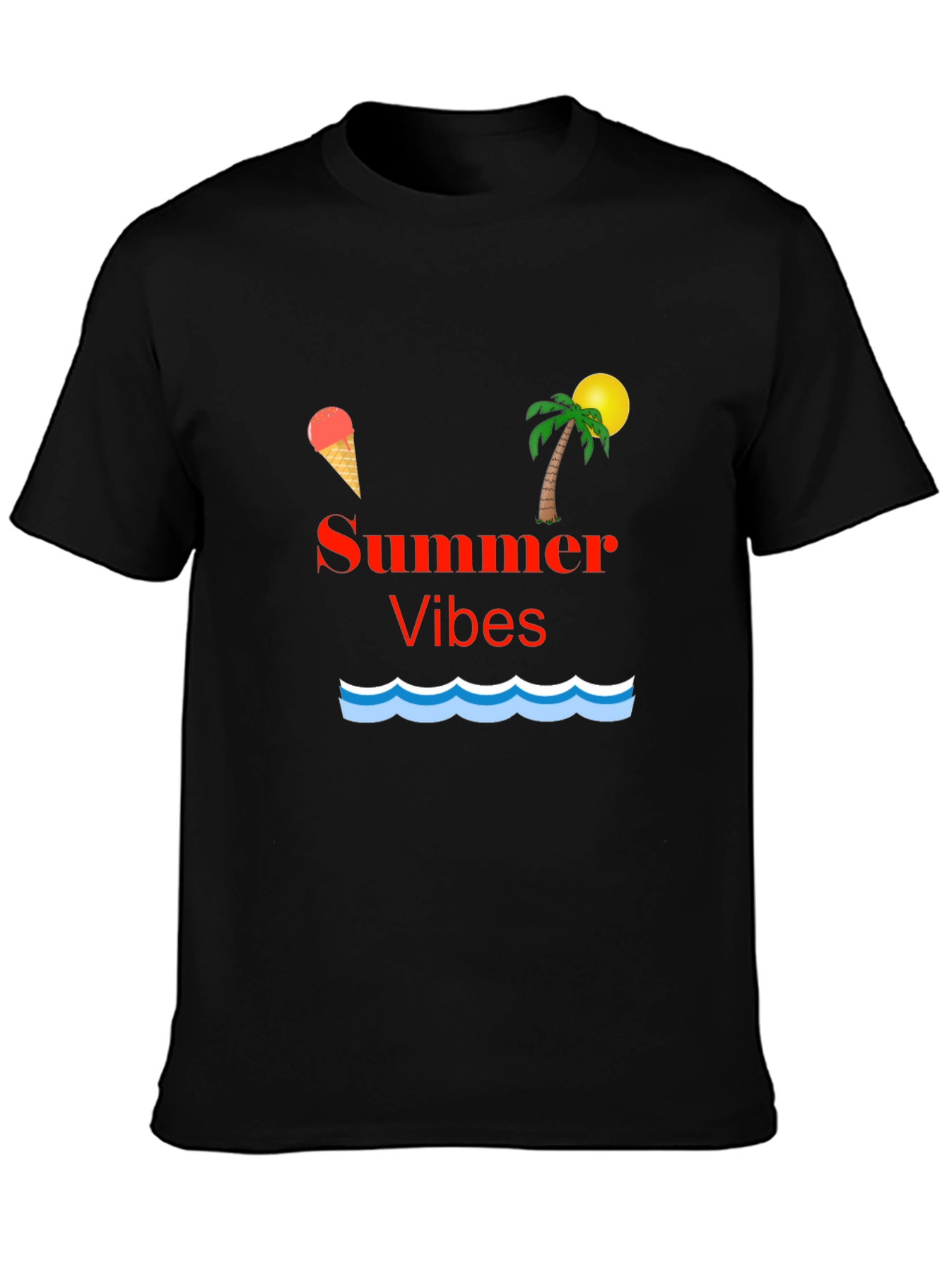 Summer Vibes Graphic T-Shirt - Black
