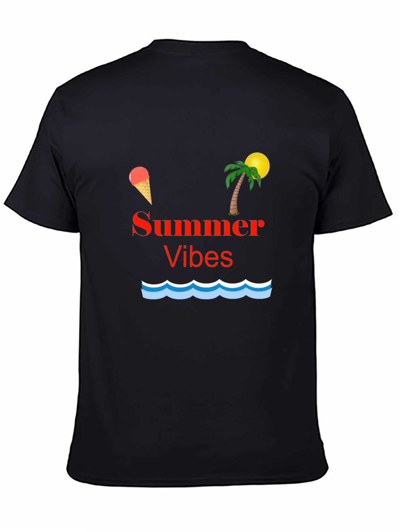 Summer Vibes Graphic T-Shirt - Black
