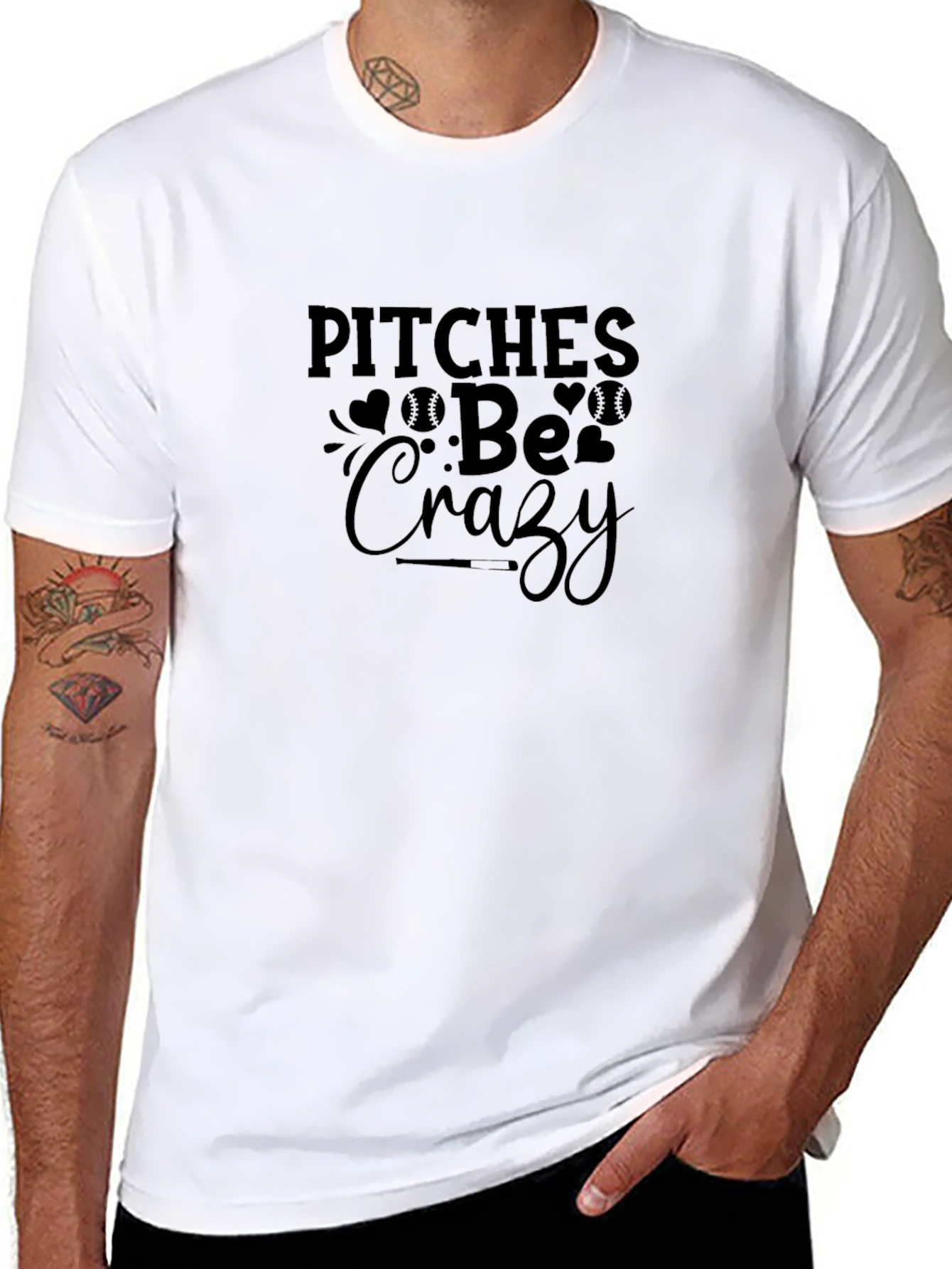 Pitches Be Crazy Black Graphic T-Shirt