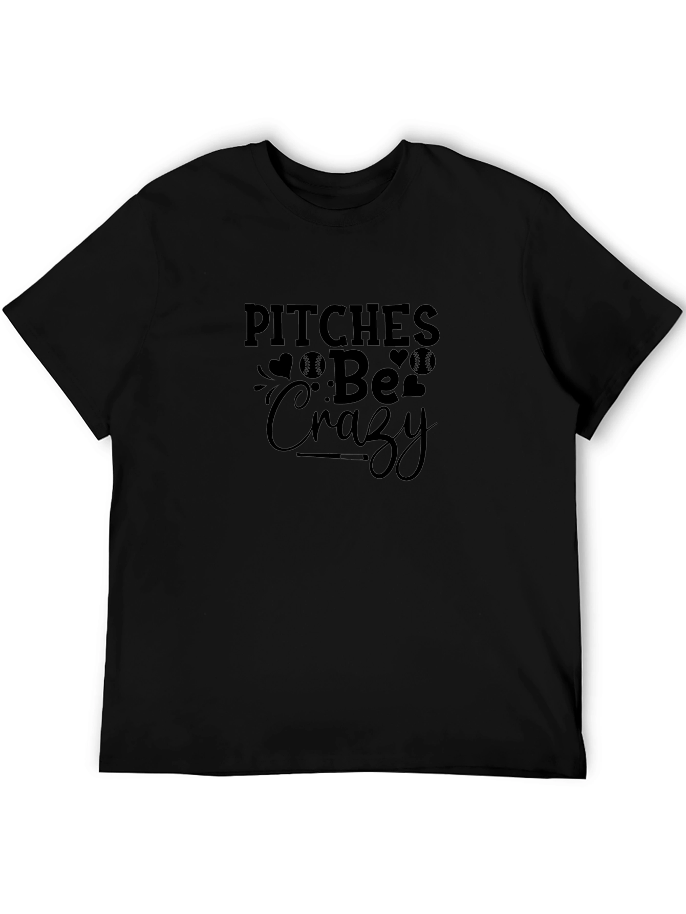 Pitches Be Crazy Black Graphic T-Shirt