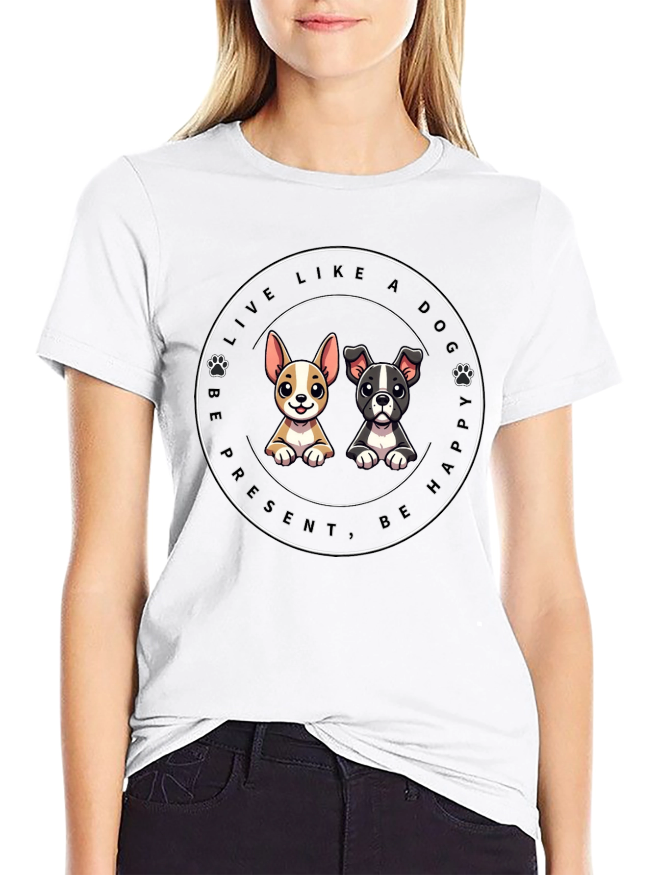 Be Present Live Like A Dog Graphic Tee