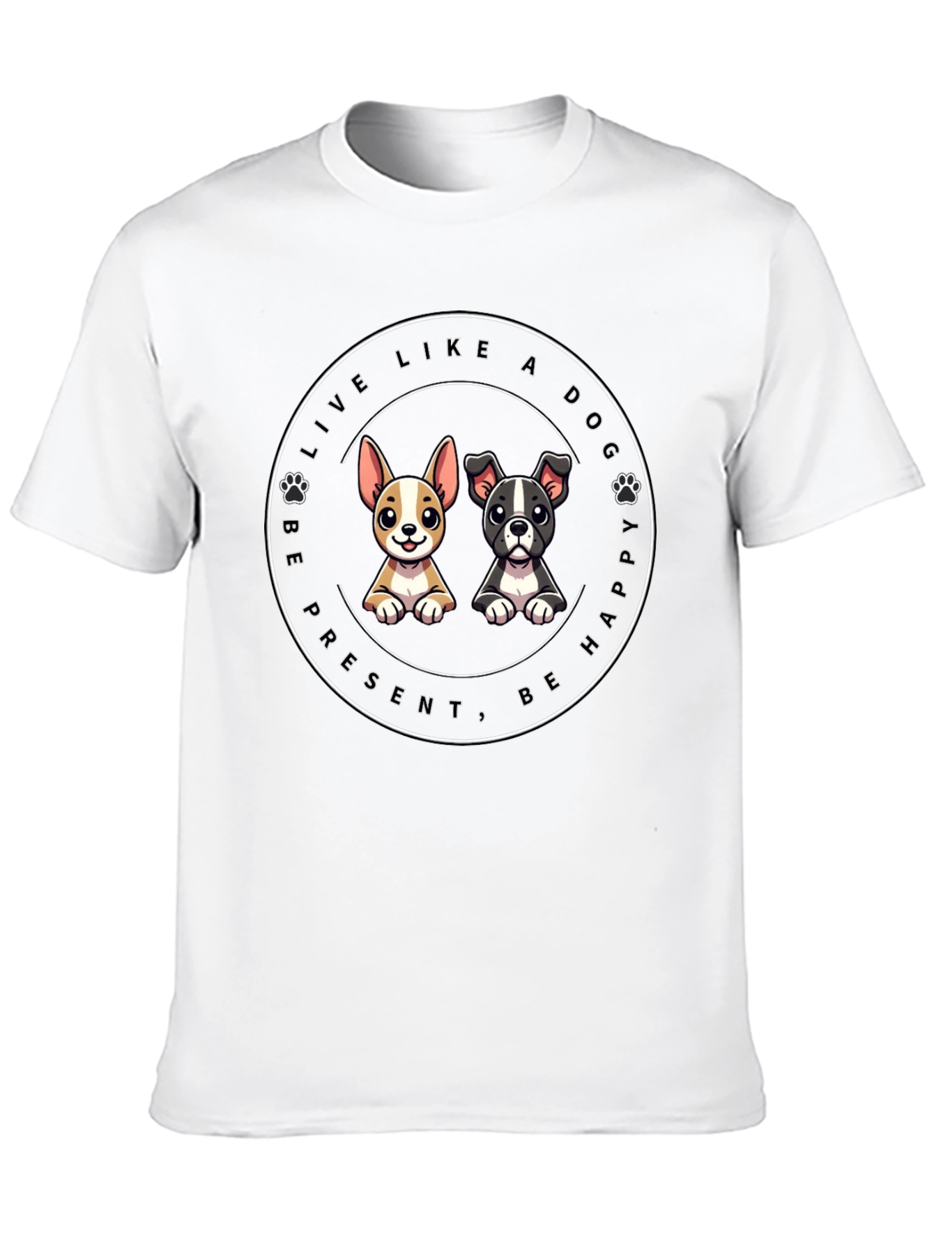Be Present Live Like A Dog Graphic Tee
