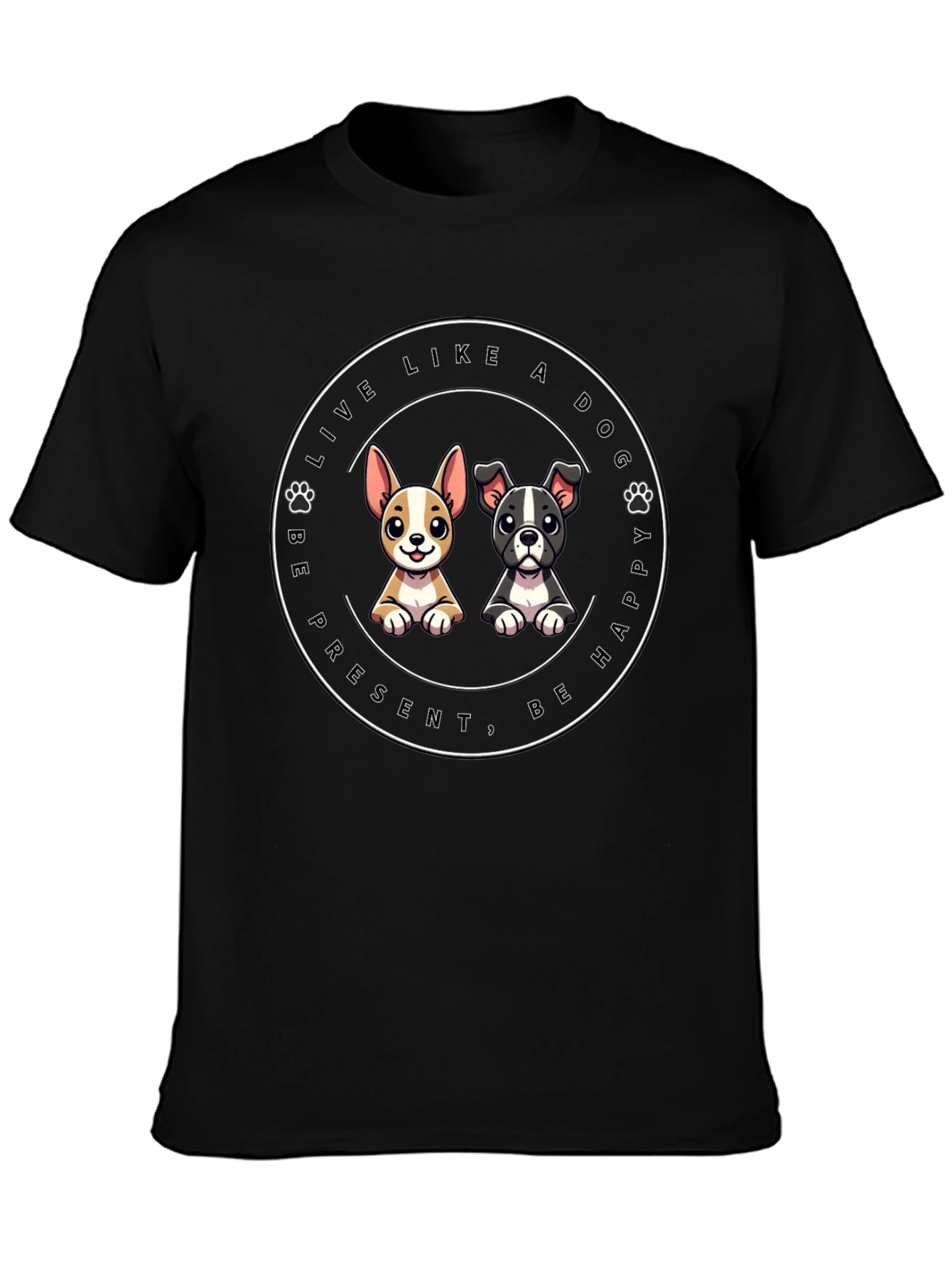 Be Present Live Like A Dog Graphic Tee