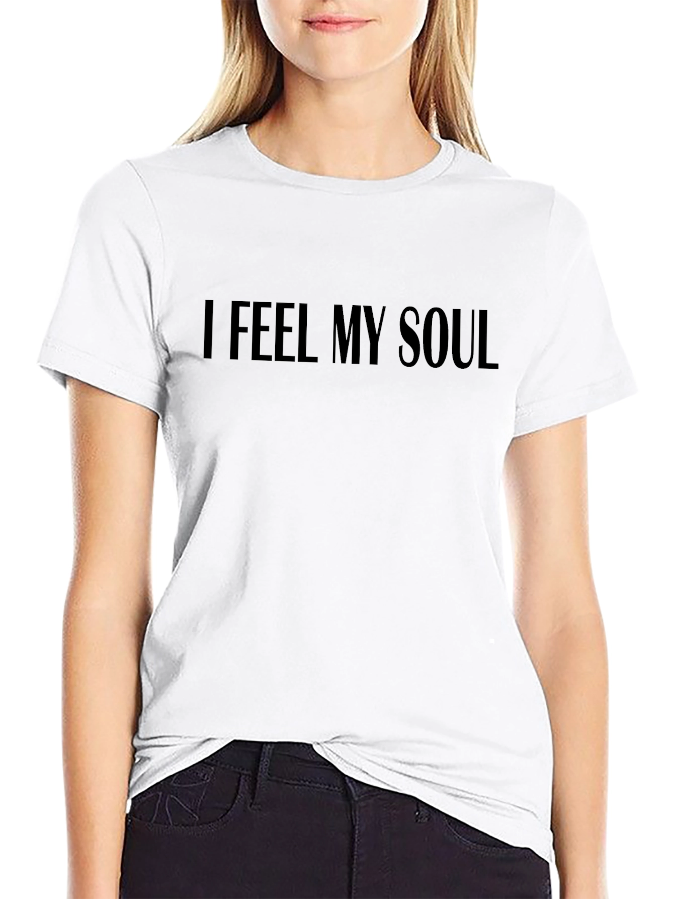 I Feel My Soul Black Graphic Tee Shirt