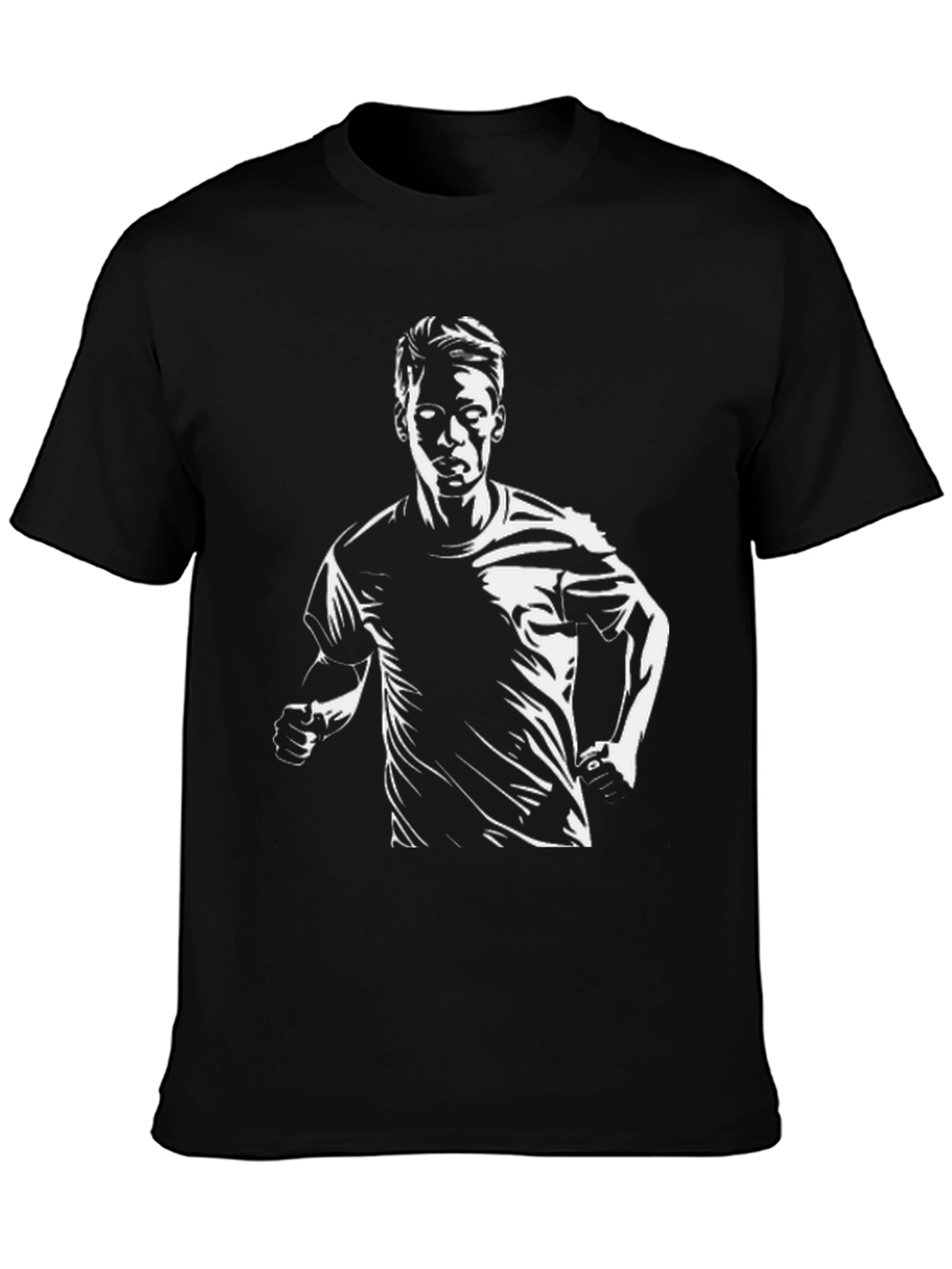 Mens Black Graphic Tee - Runner Silhouette
