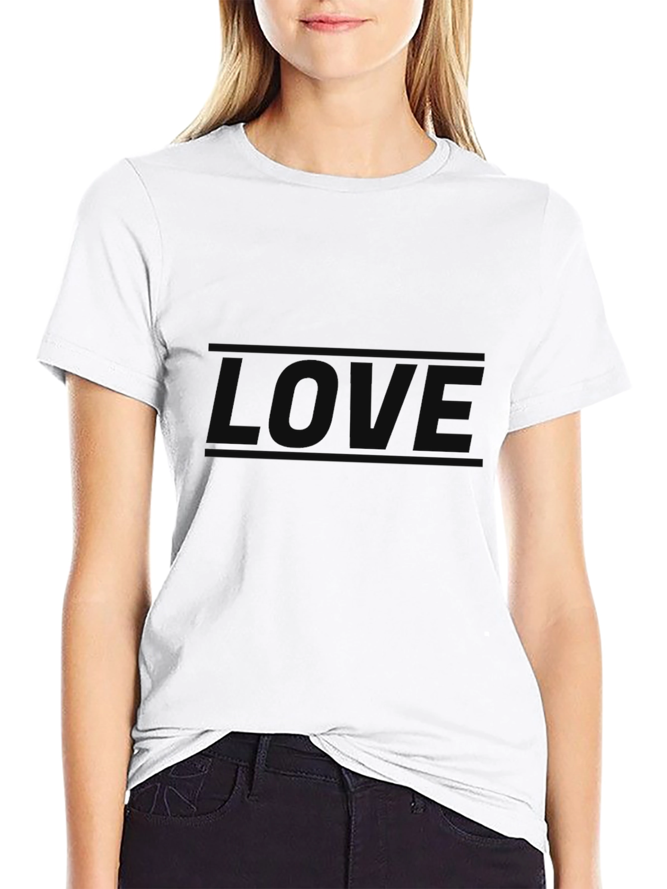 Mens Black LOVE Graphic Tee - Soft & Stylish
