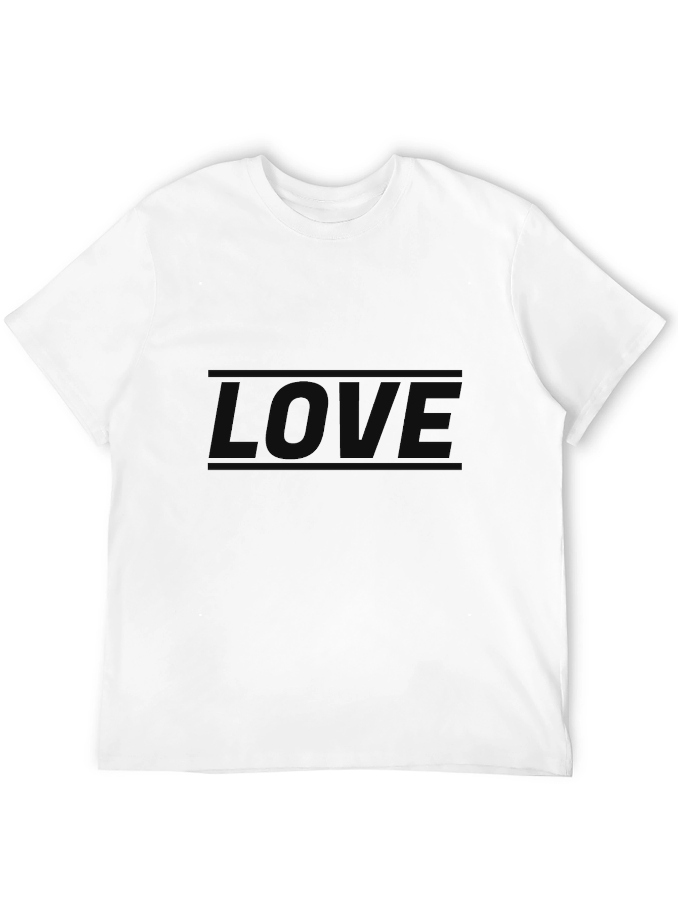 Mens Black LOVE Graphic Tee - Soft & Stylish