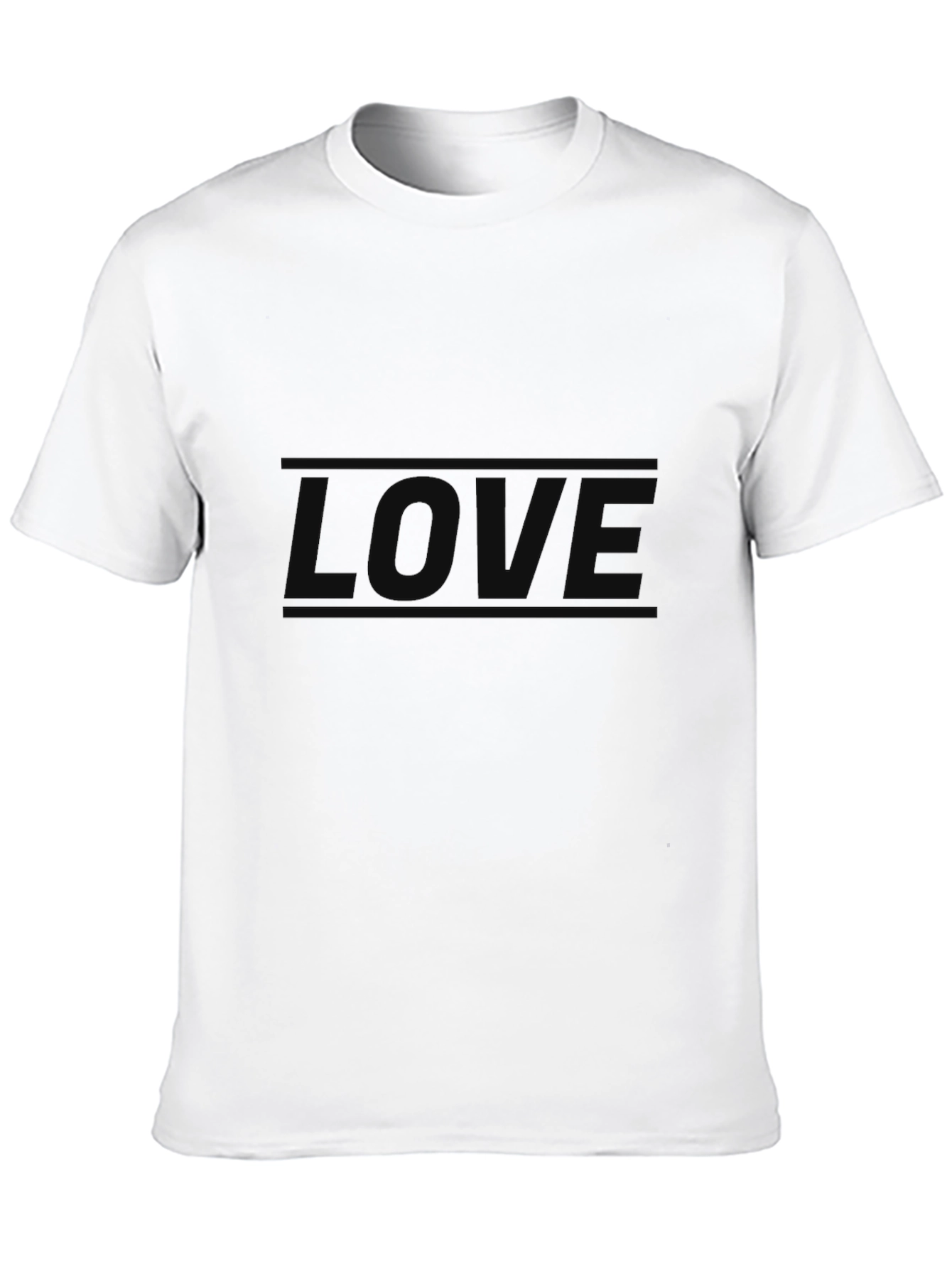 Mens Black LOVE Graphic Tee - Soft & Stylish