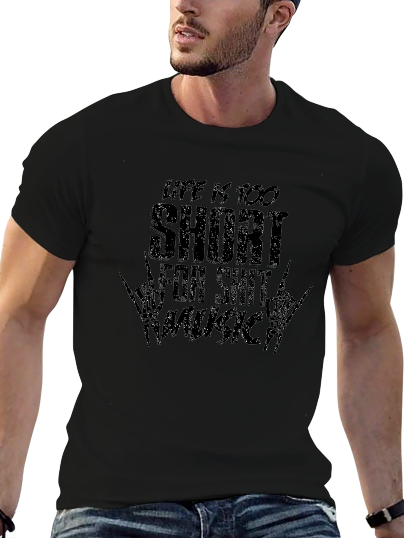 Life is Too Short Graphic Black T-Shirt