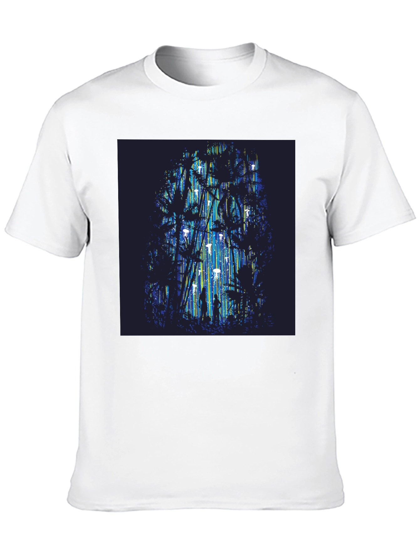Abstract Forest Graphic Tee - Stylish Black T-Shirt