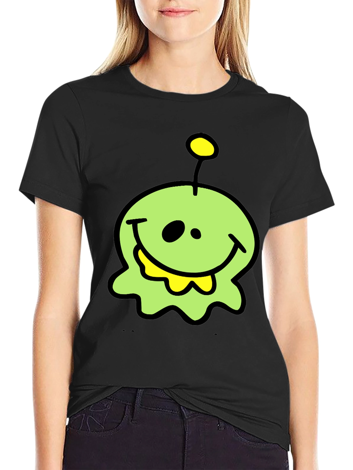Funny Alien Graphic T-Shirt - Black Cotton Tee