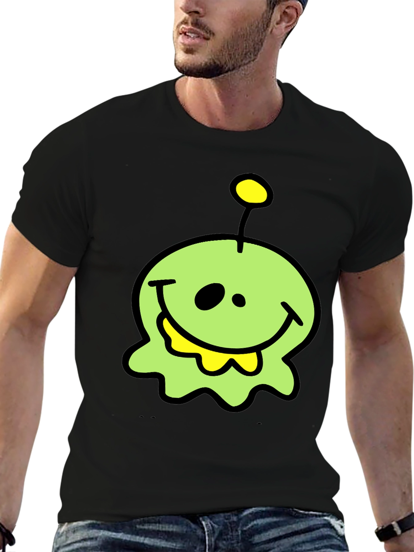 Funny Alien Graphic T-Shirt - Black Cotton Tee