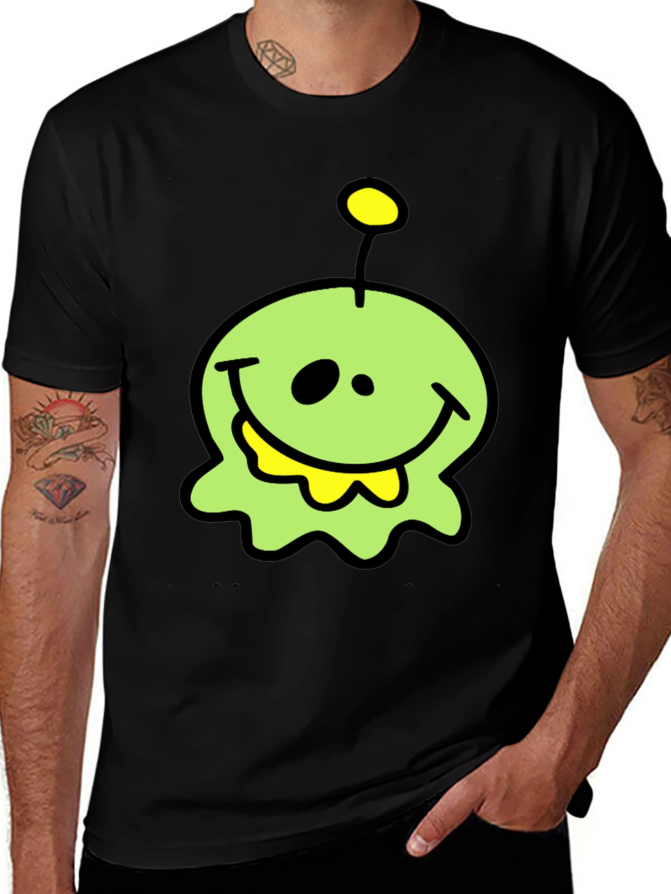 Funny Alien Graphic T-Shirt - Black Cotton Tee