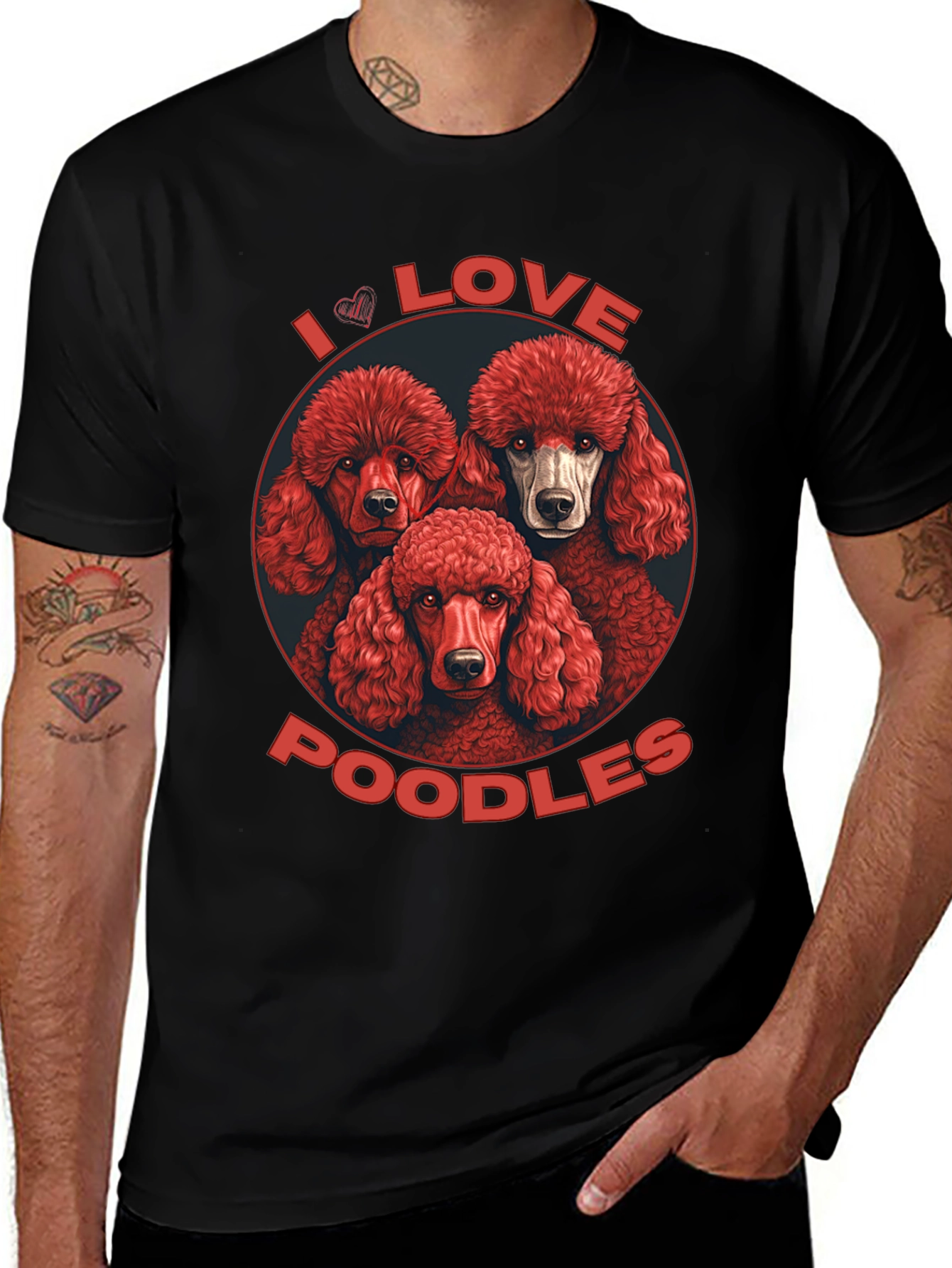 I Love Poodles Graphic T-Shirt
