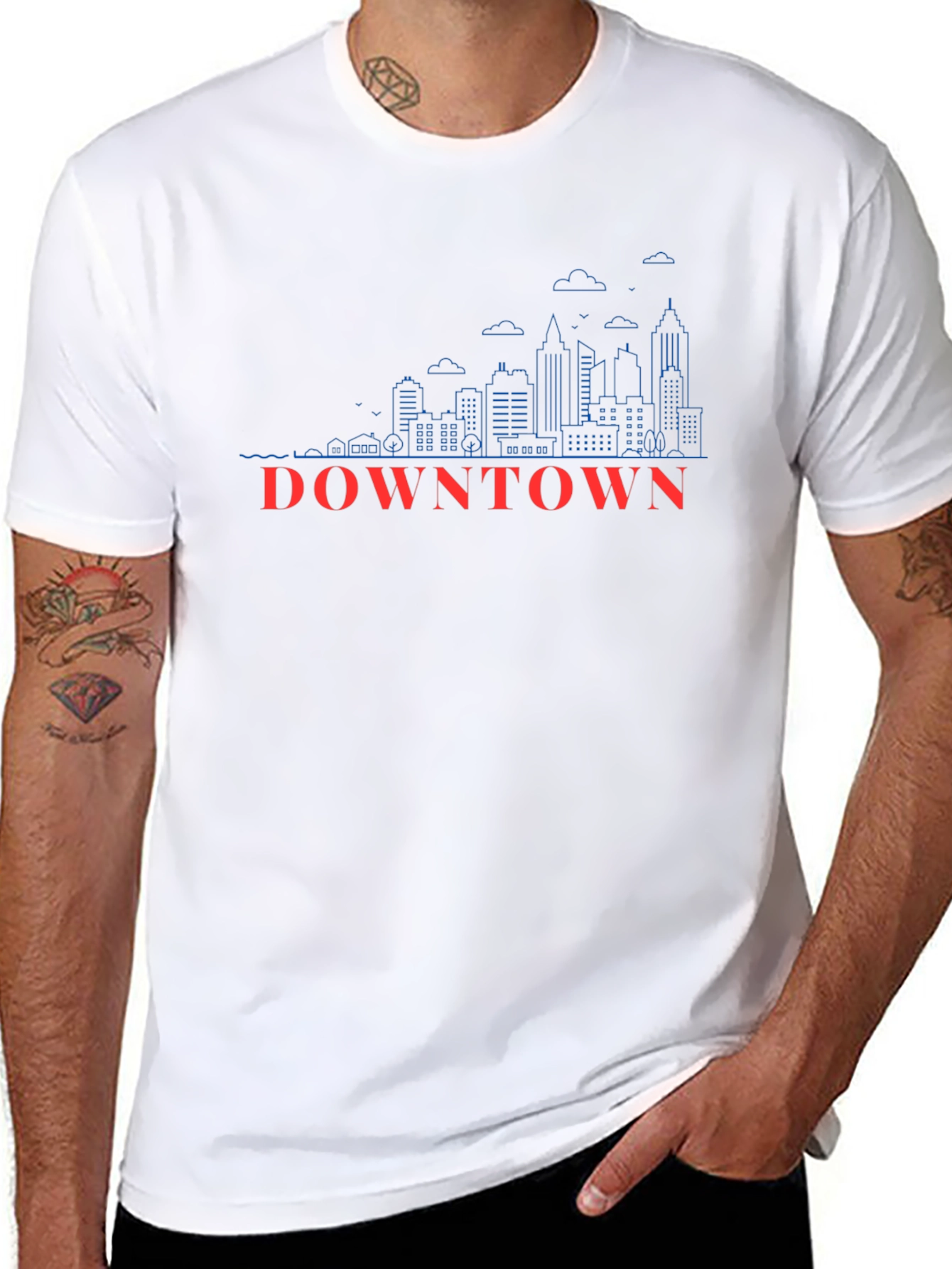 Downtown Skyline Graphic Tee - Cityscape T-Shirt