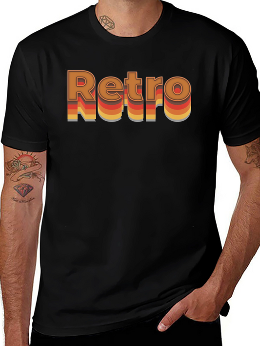 Retro Style Graphic T-Shirt - Black