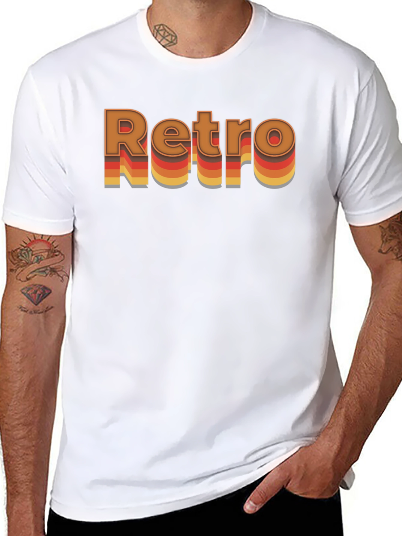 Retro Style Graphic T-Shirt - Black