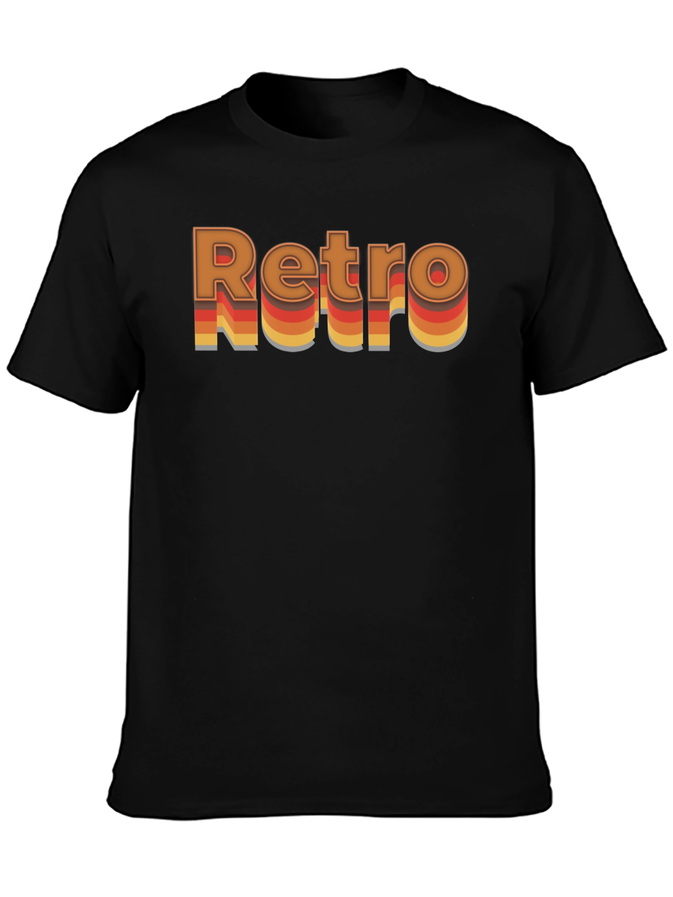 Retro Style Graphic T-Shirt - Black