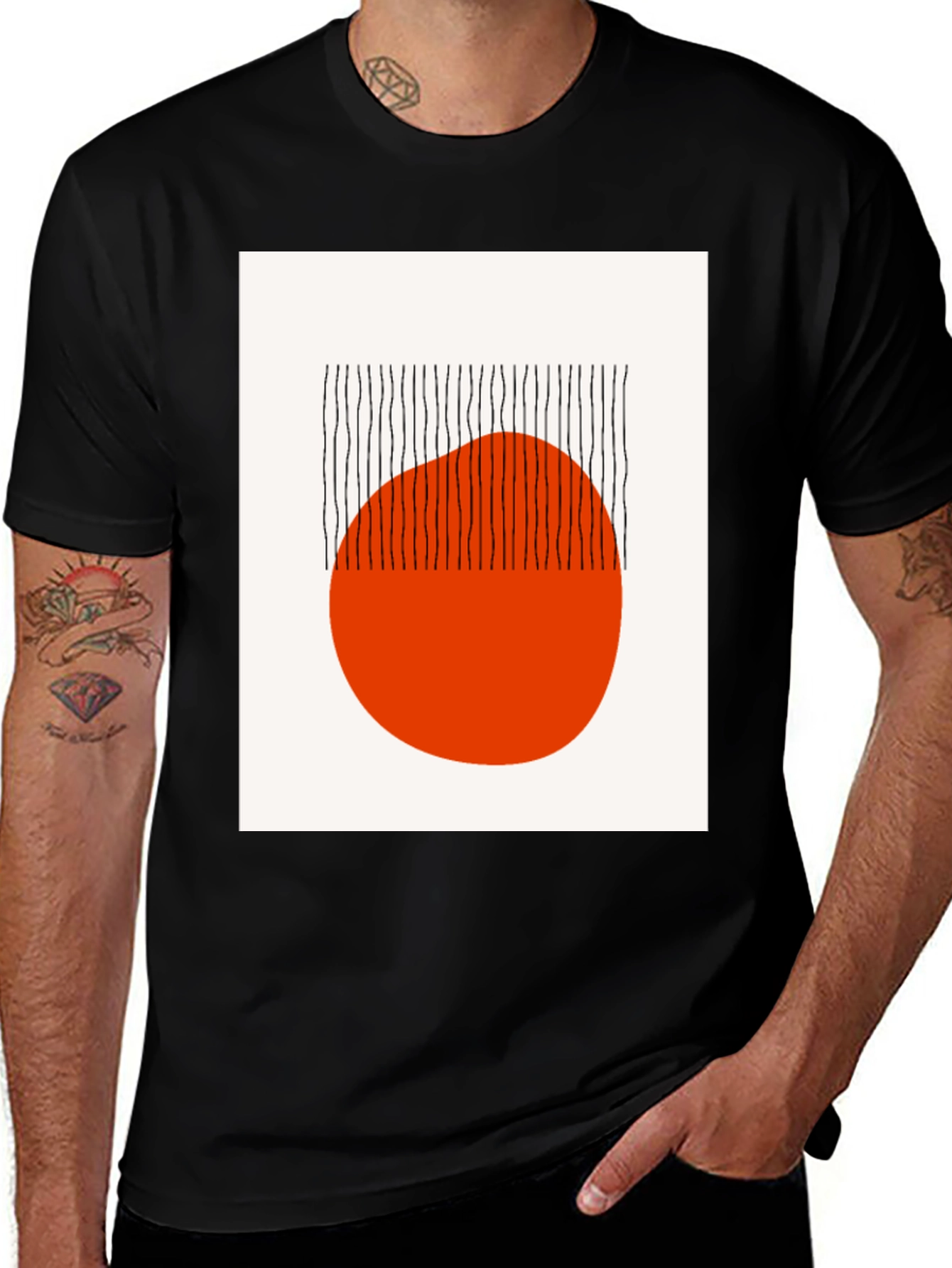 Modern Art Graphic Tee - Abstract Black Shirt