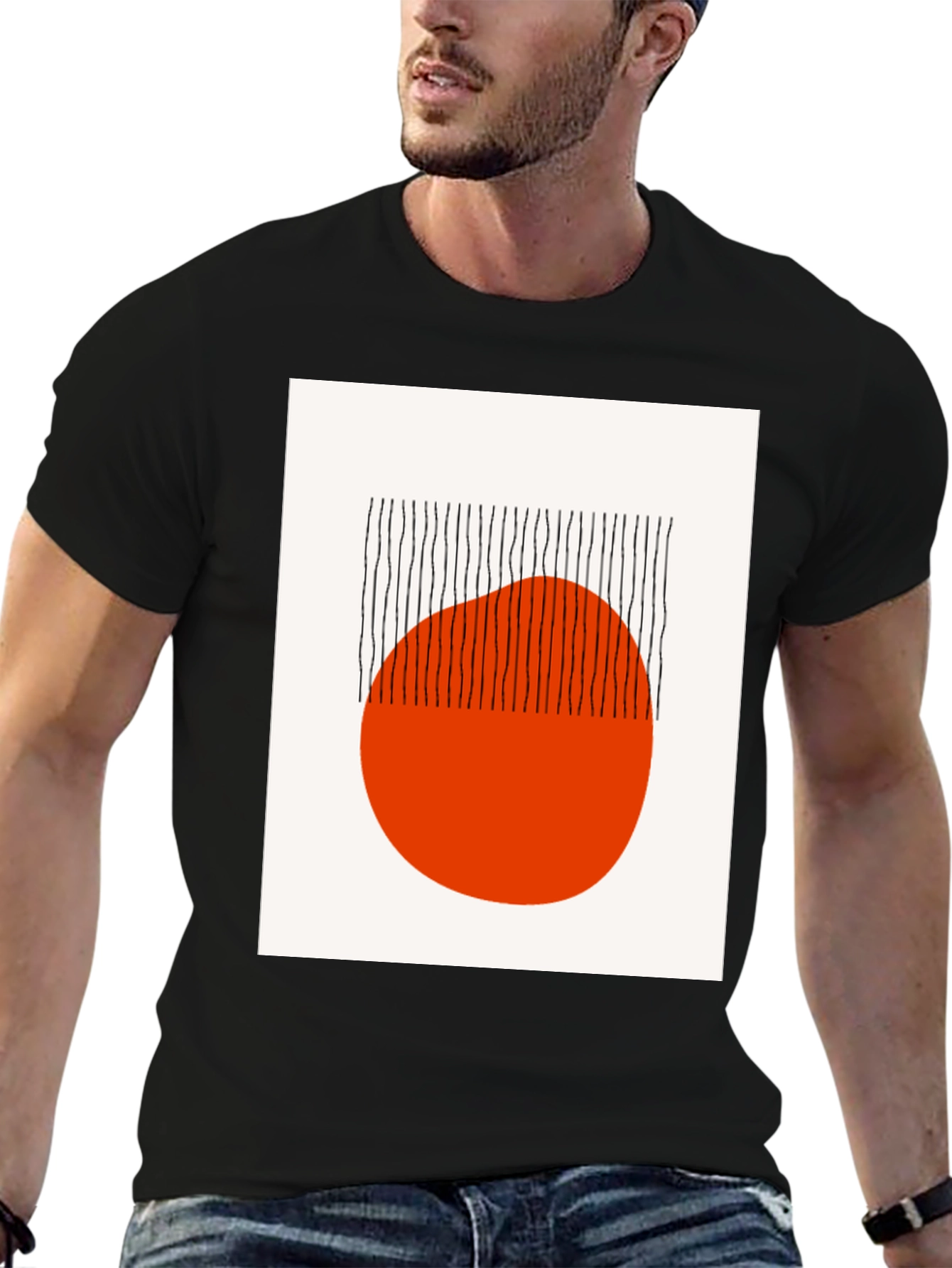 Modern Art Graphic Tee - Abstract Black Shirt