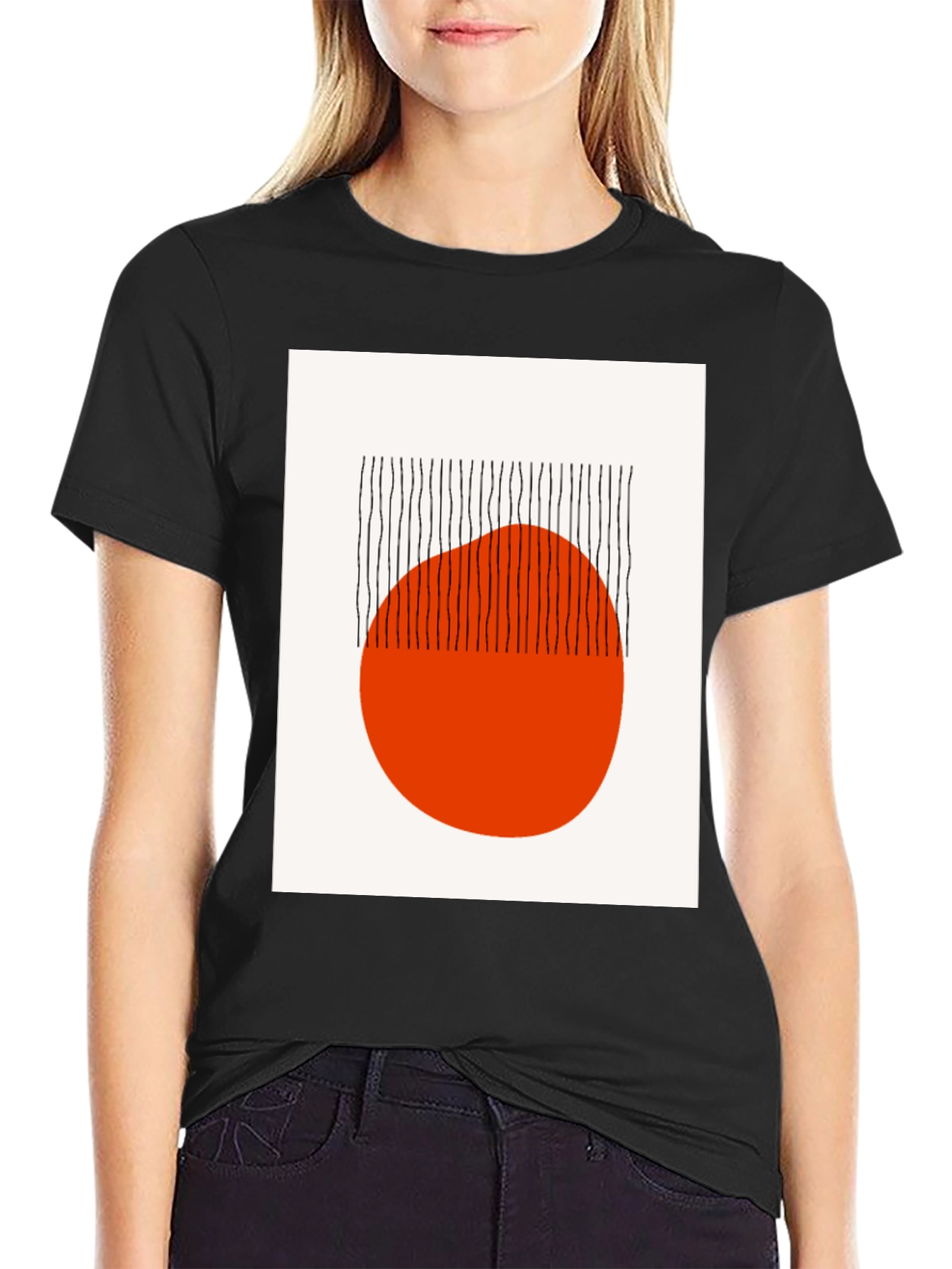 Modern Art Graphic Tee - Abstract Black Shirt