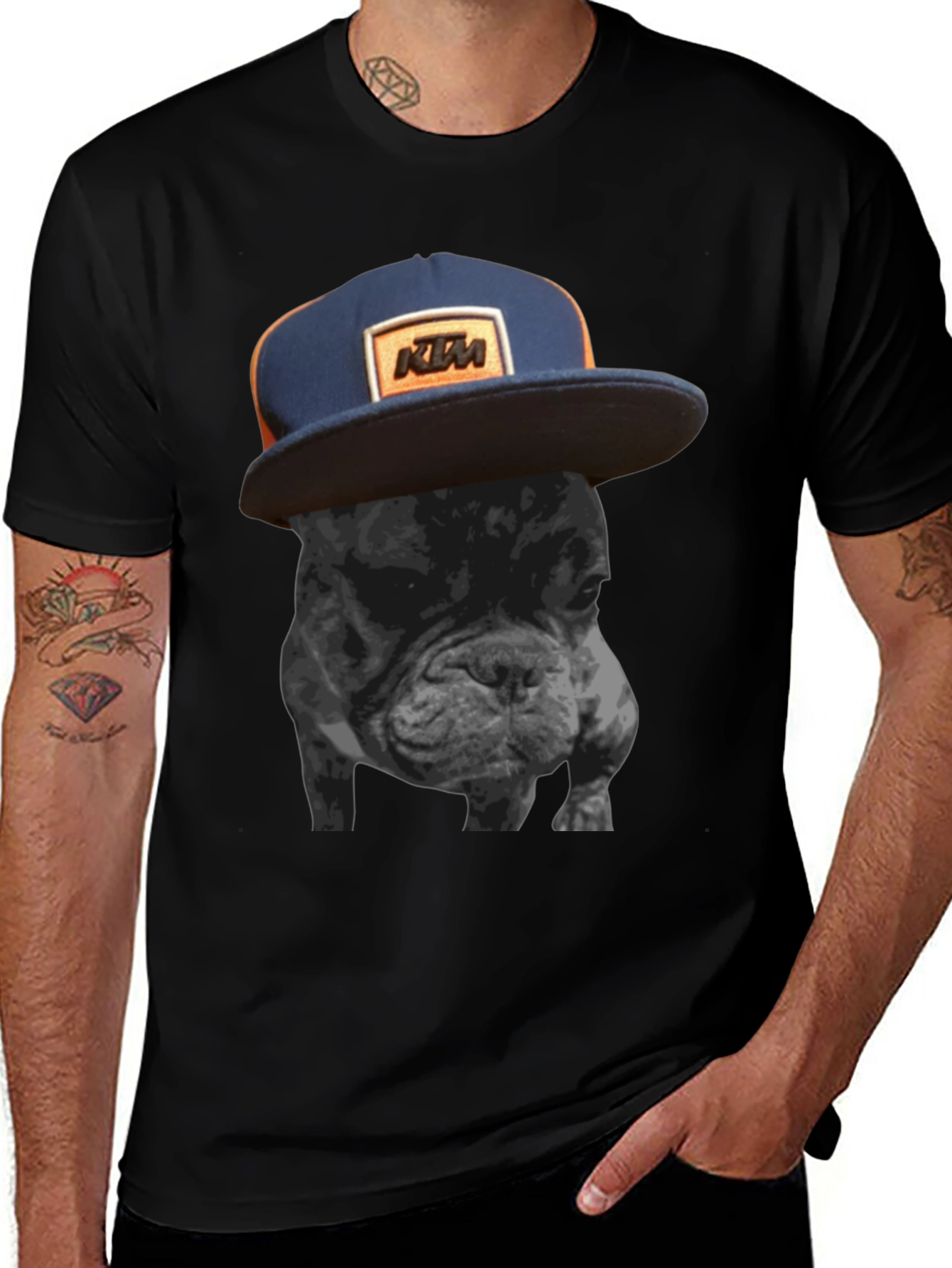 Cool Dog in KTM Hat Graphic Tee