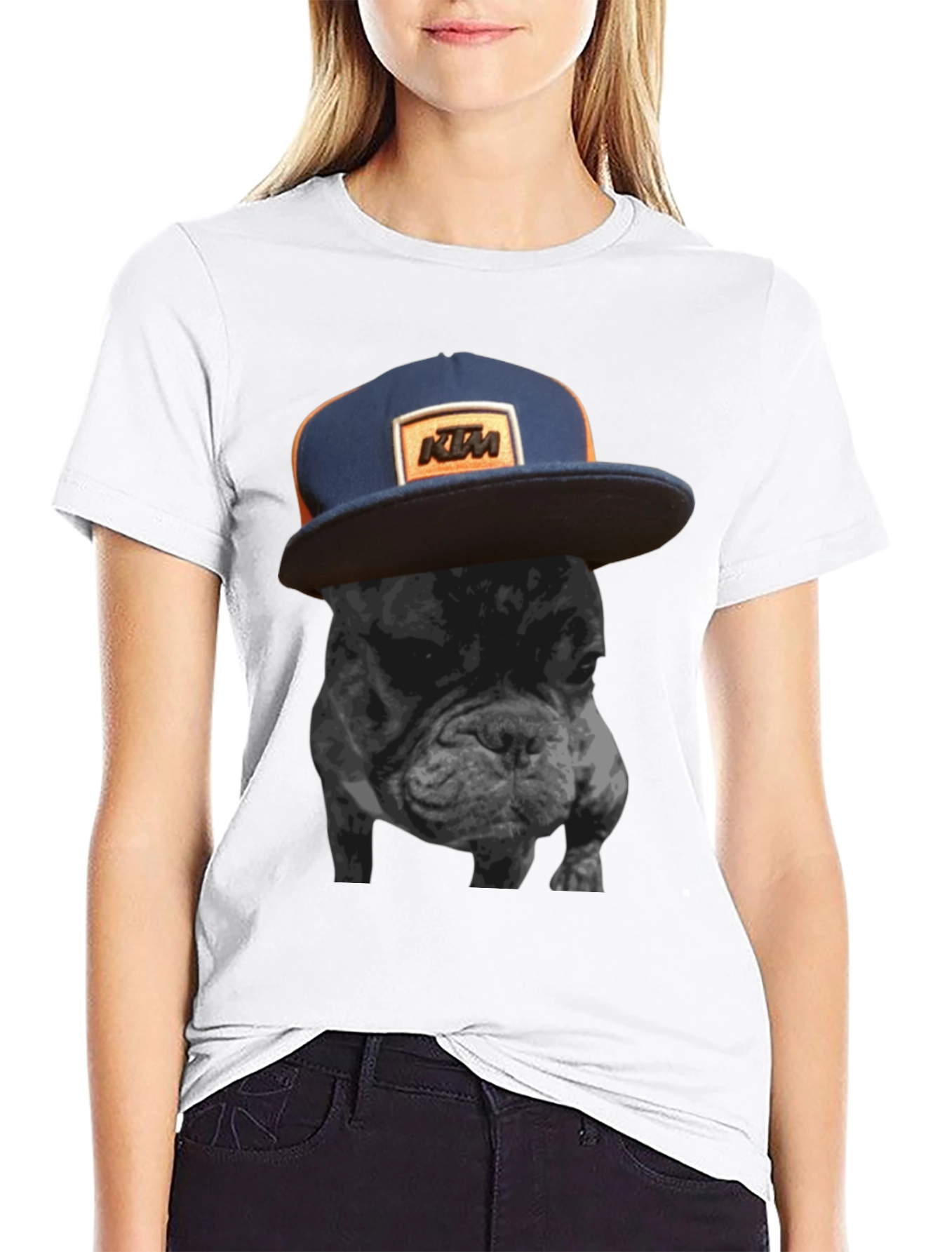 Cool Dog in KTM Hat Graphic Tee