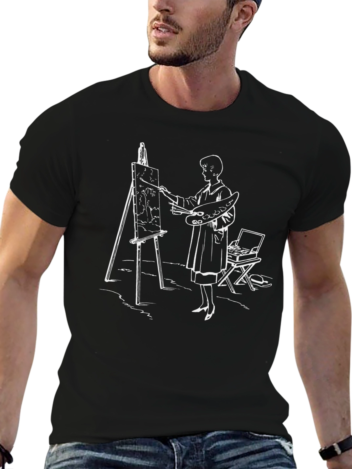 Artist Graphic Print Black T-Shirt
