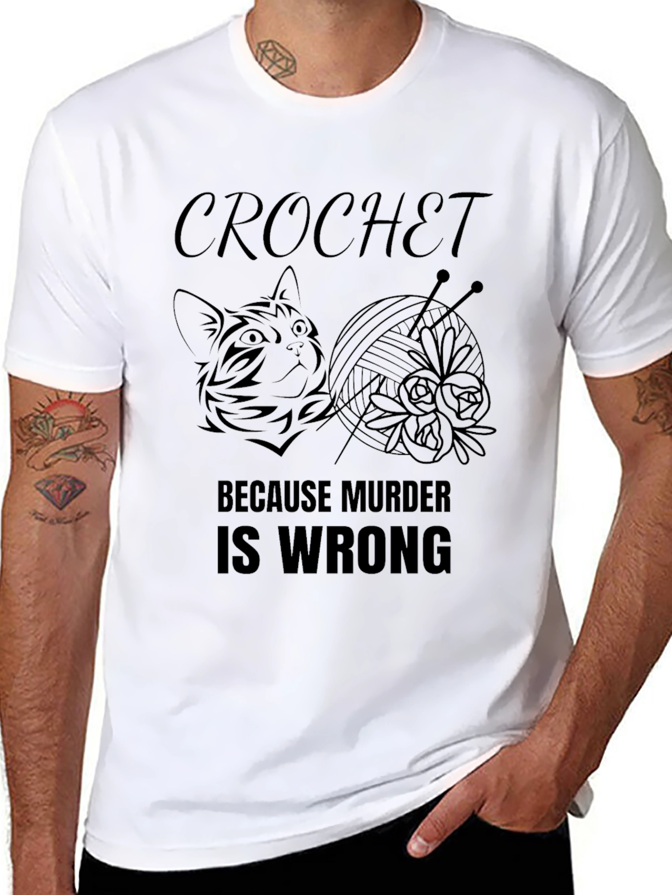 Crochet Because Murder Is Wrong T-Shirt