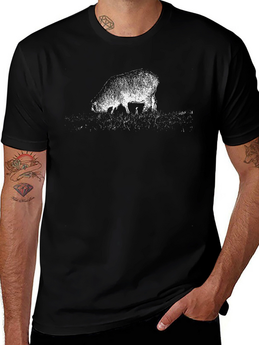 Sheep Graphic T-Shirt - Stylish Black Cotton Tee