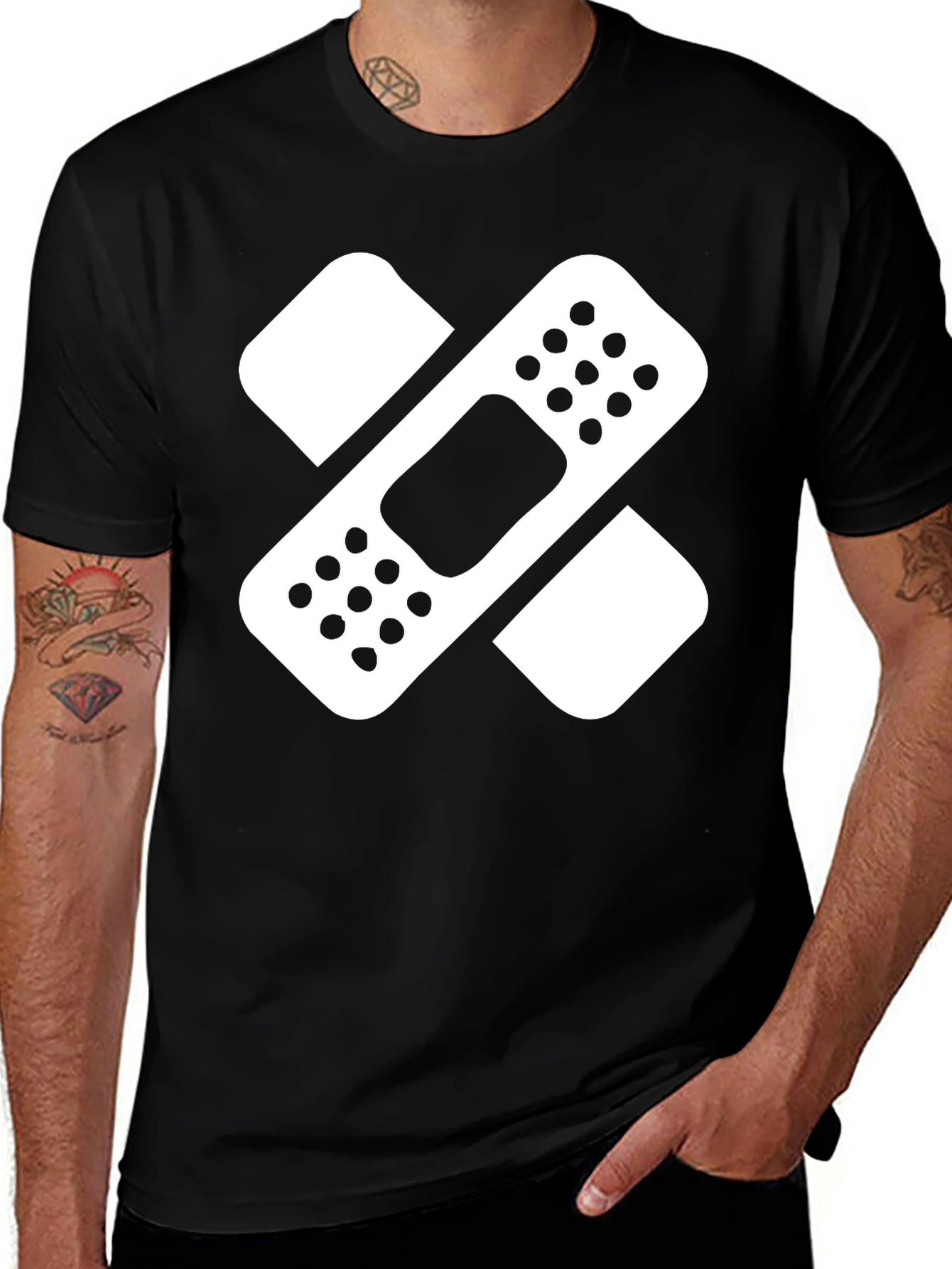 Bandage Graphic Tee - Funny First Aid Shirt