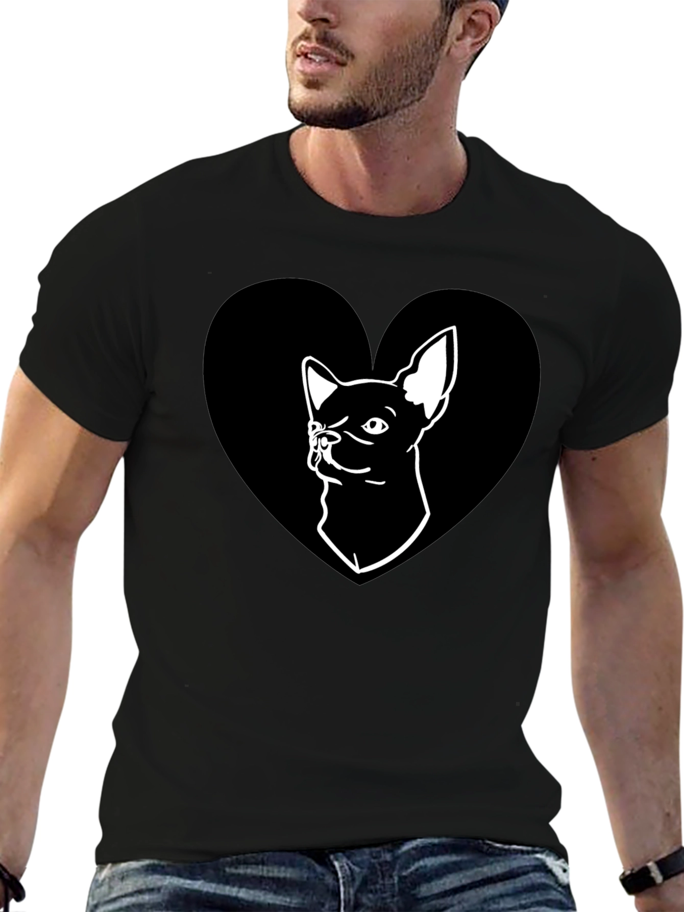 Chihuahua Heart Graphic Tee - Cute Dog Lover Shirt