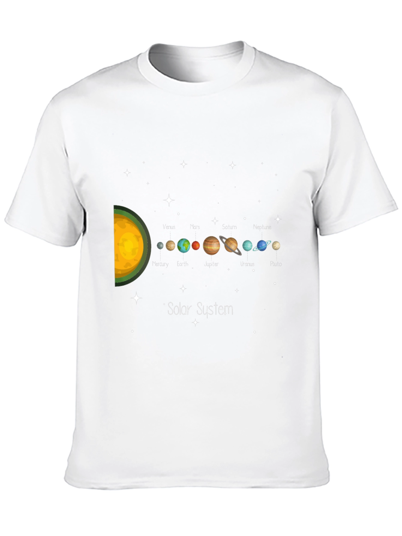 Solar System Planets Graphic Black T-Shirt
