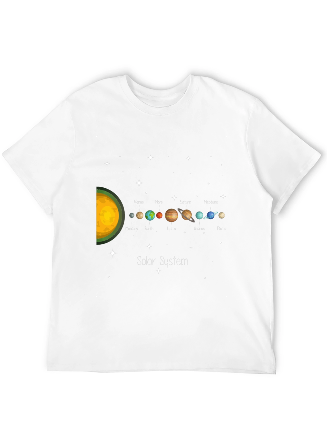 Solar System Planets Graphic Black T-Shirt