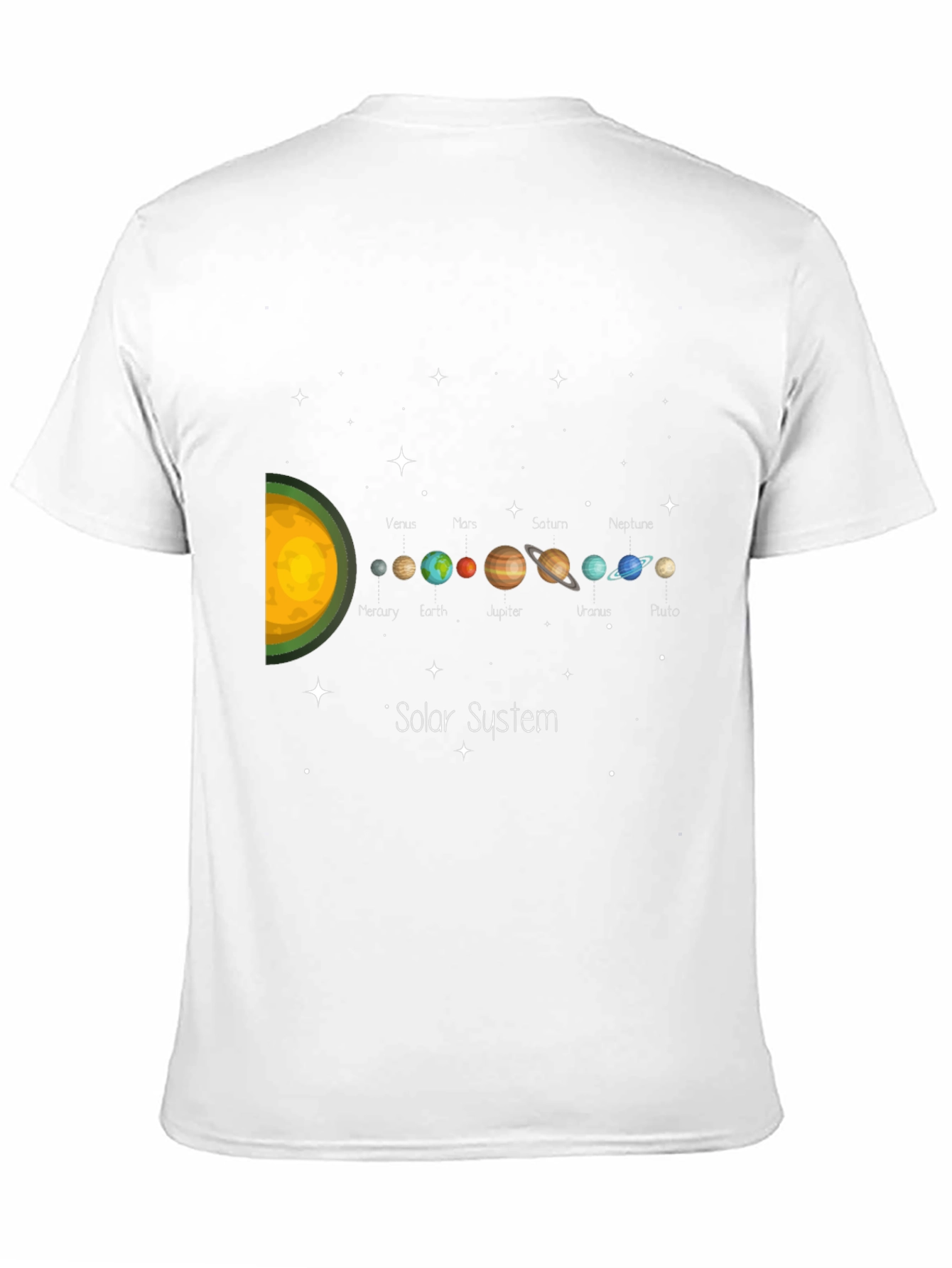 Solar System Planets Graphic Black T-Shirt
