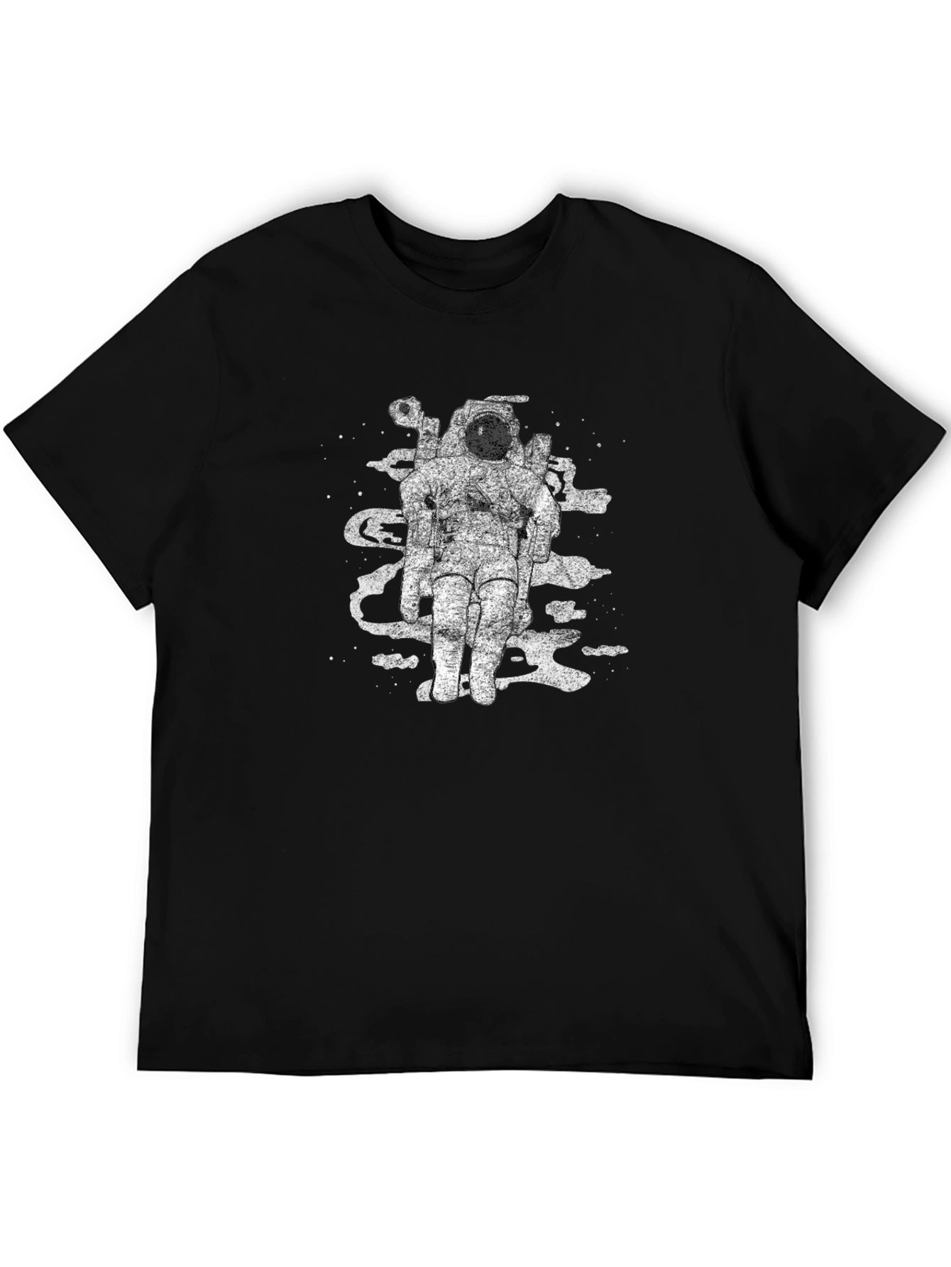 Astronaut Space Art Black T-Shirt
