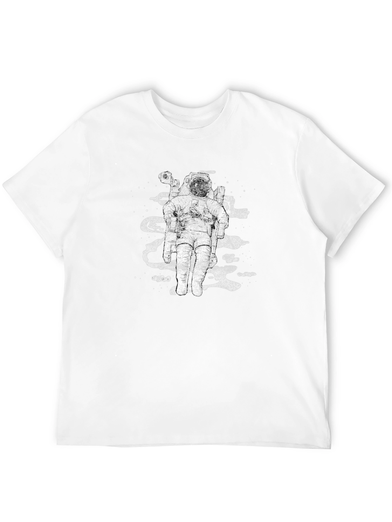 Astronaut Space Art Black T-Shirt
