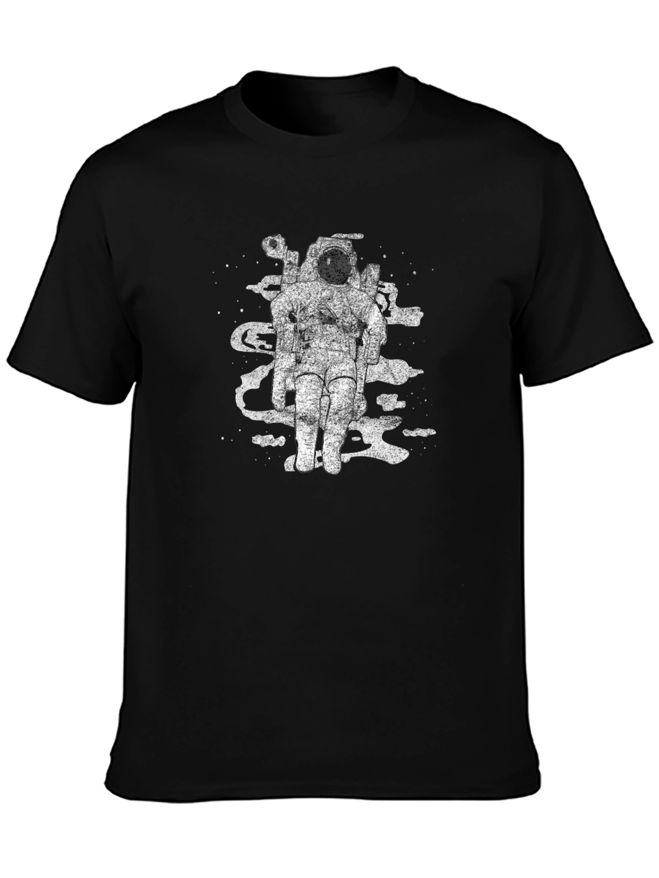 Astronaut Space Art Black T-Shirt