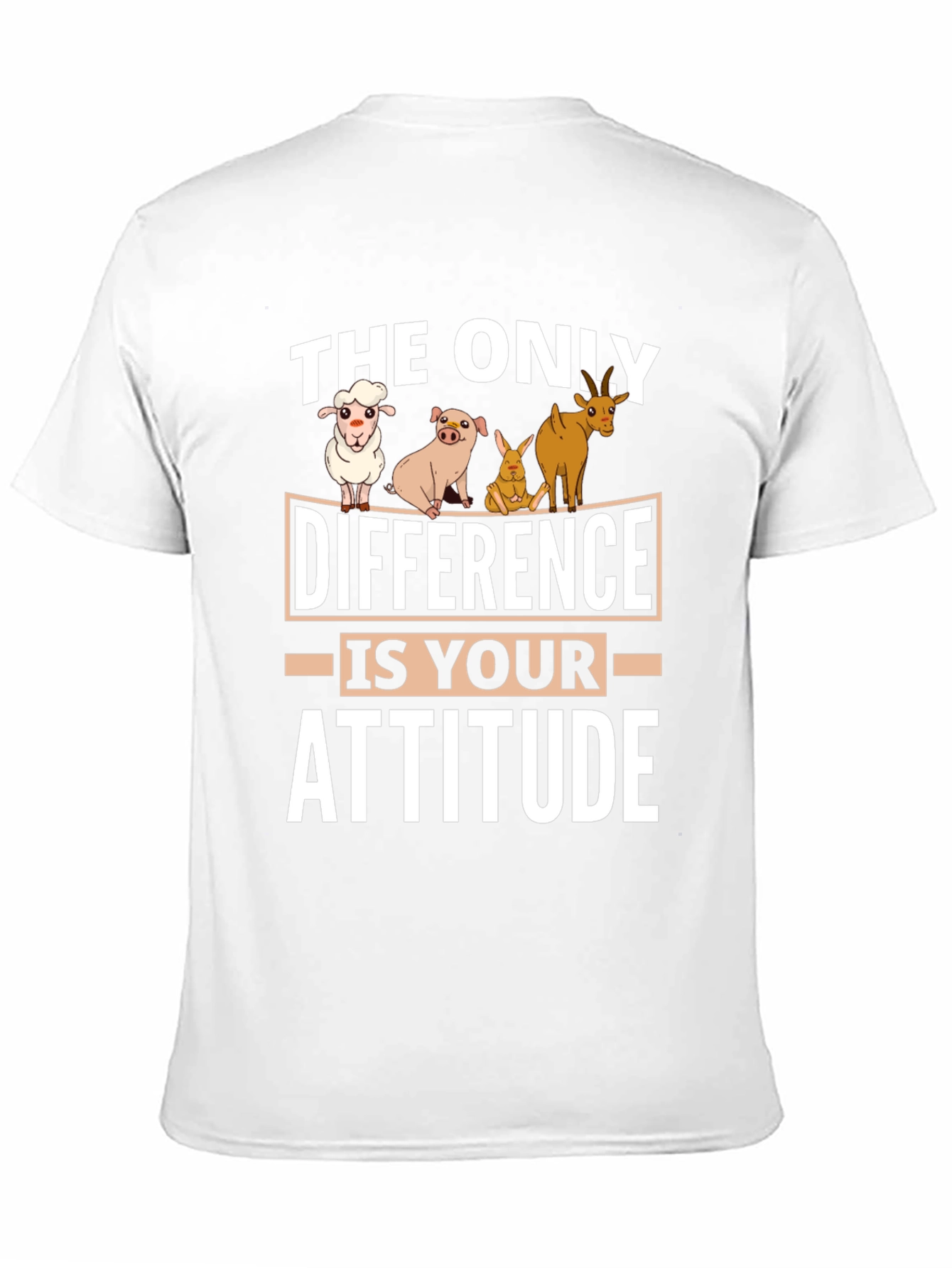 Attitude Vegan T-Shirt - Cute Animal Cartoon Tee