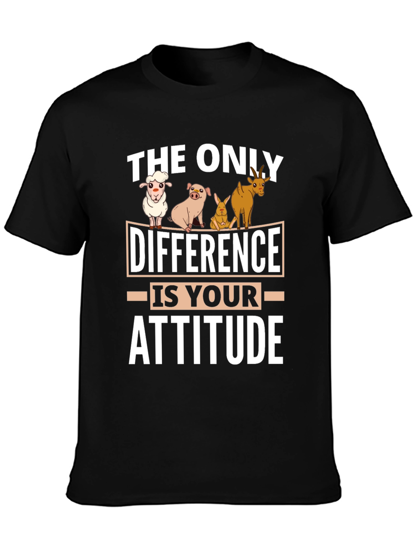 Attitude Vegan T-Shirt - Cute Animal Cartoon Tee